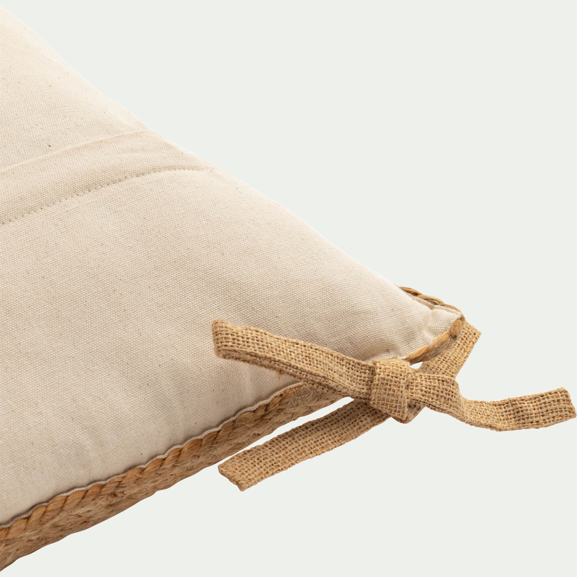 ANTIAS - Galette de chaise en jute et coton 45x45cm - naturel