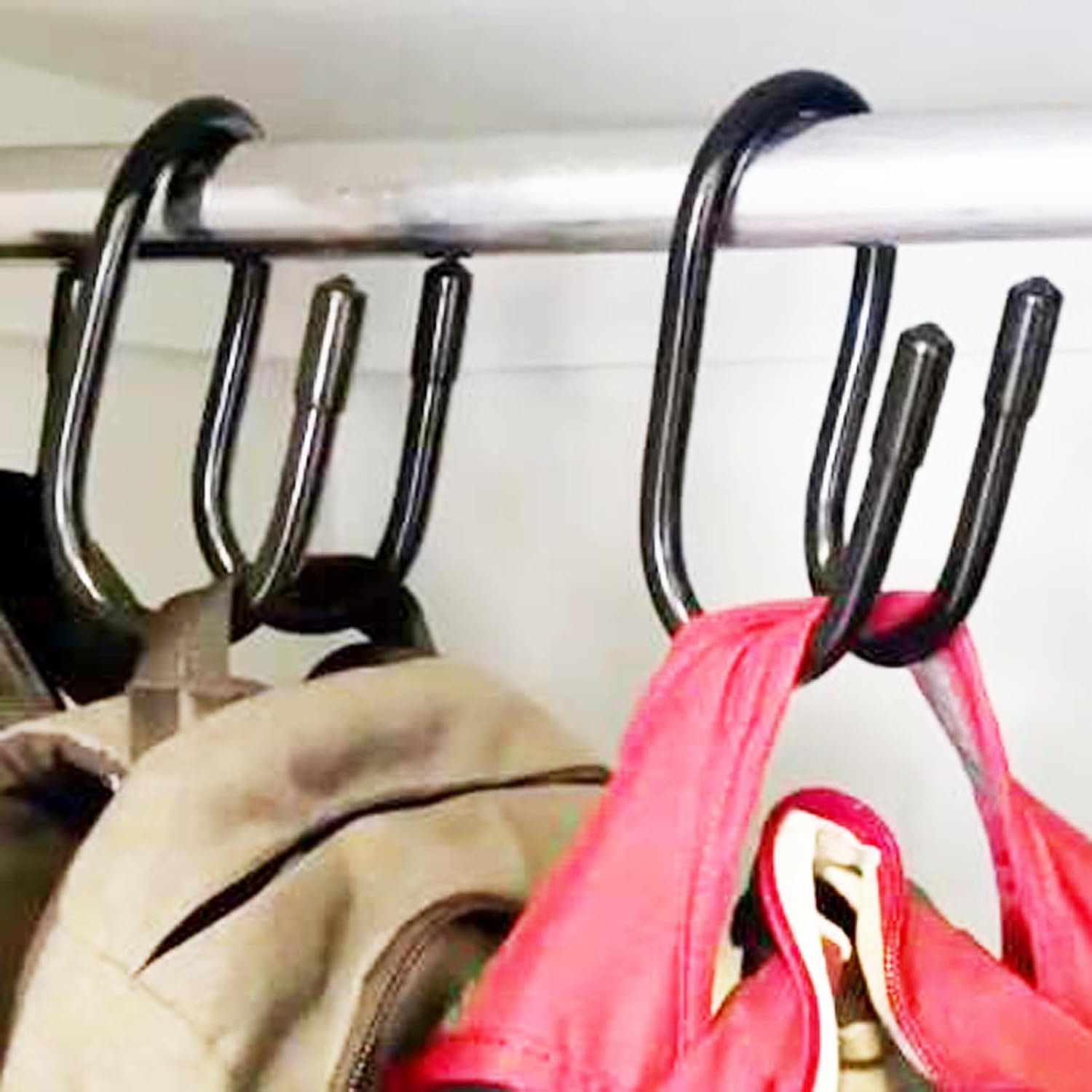 AUXPhome 2 Pack Backpack Hanger for Closet, Strong Bag Hanger Purse Organizer Hooks, Large Closet Hooks for Hanging Handbags, Belts, Hats, Laptop Backpacks, Jeans, Travel Bags - Holds Up to 20 Lbs