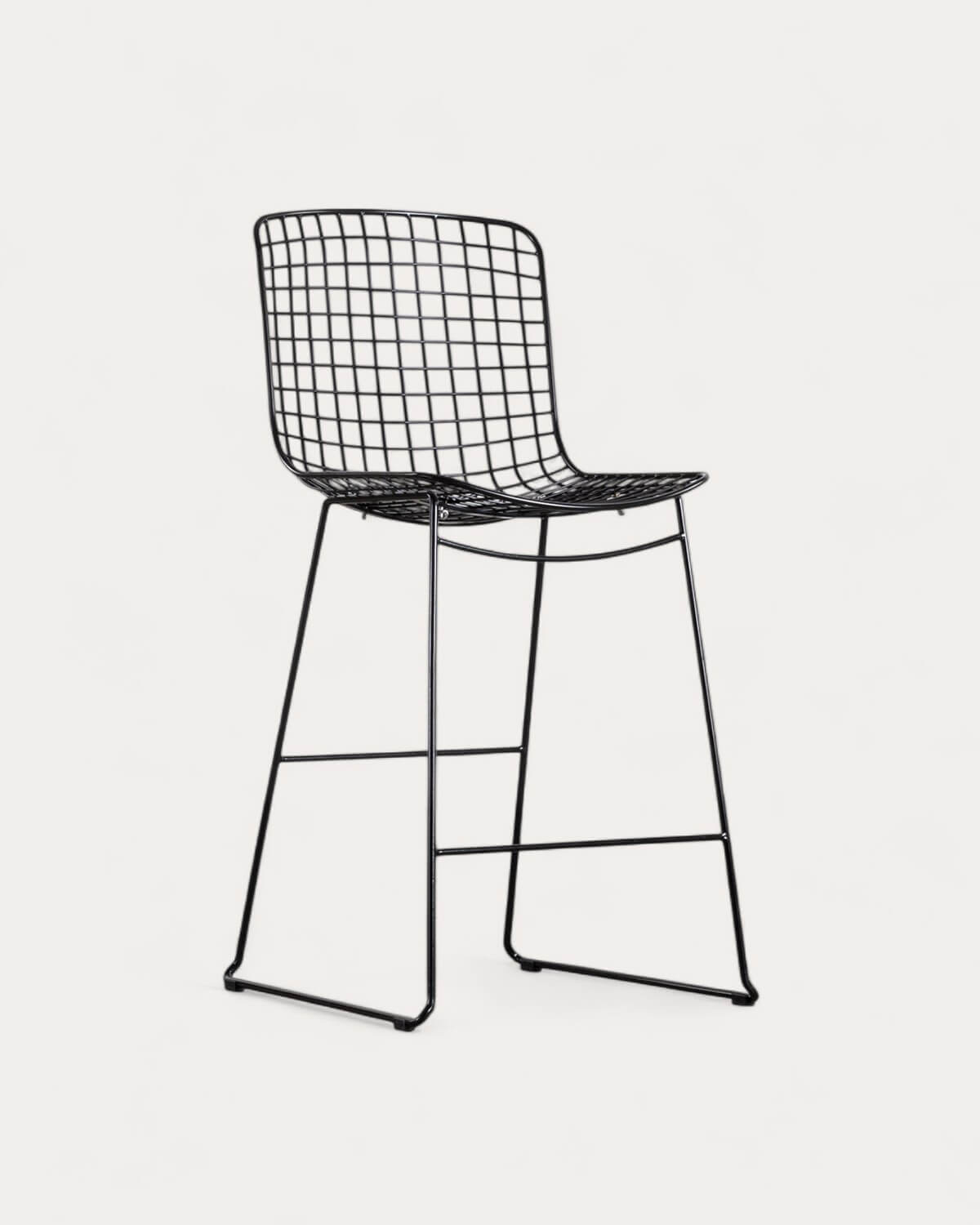 Aras - Taburete Alto de Metal (66 cm) Respaldo Alto Aras
