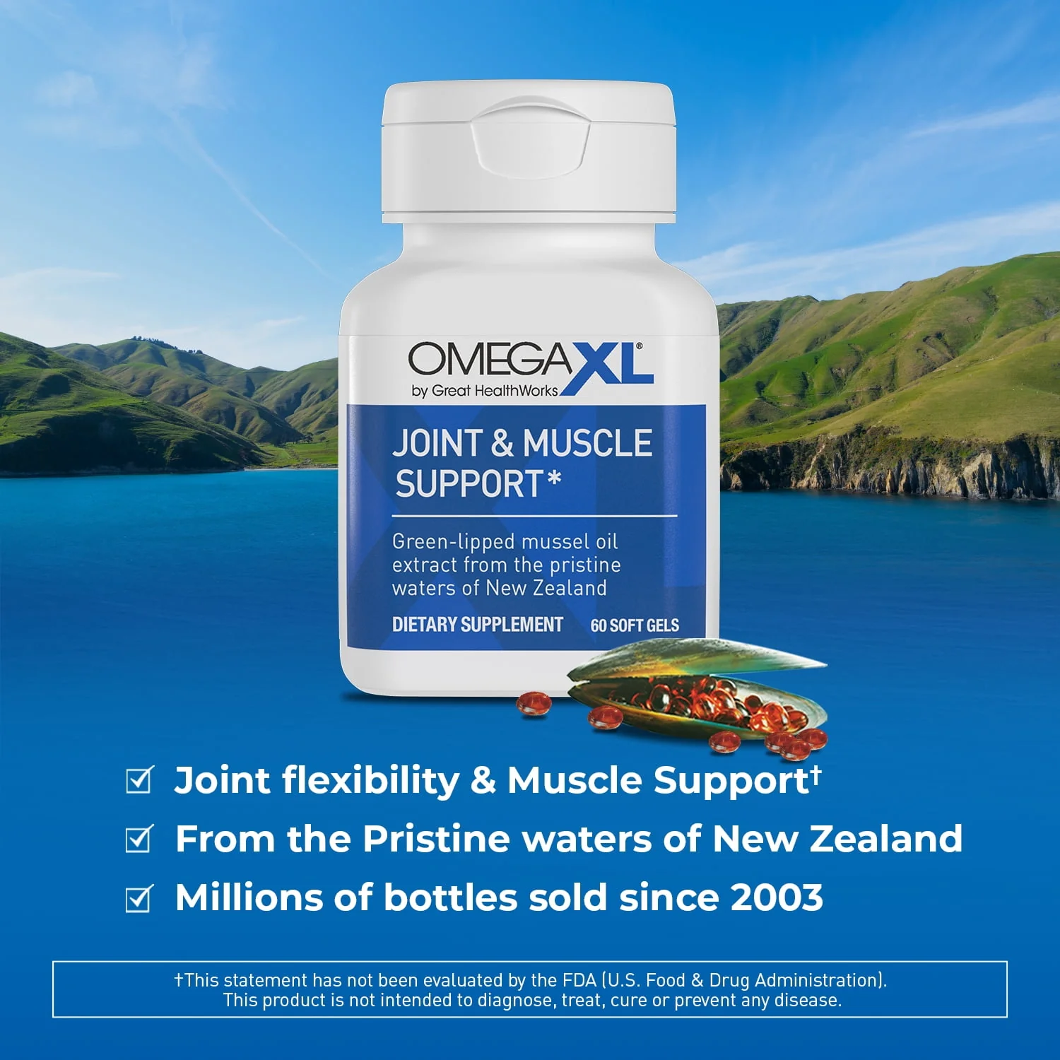 Omegaxl, Supplement Green - Lipped Mussel Oil - 60 Softgels