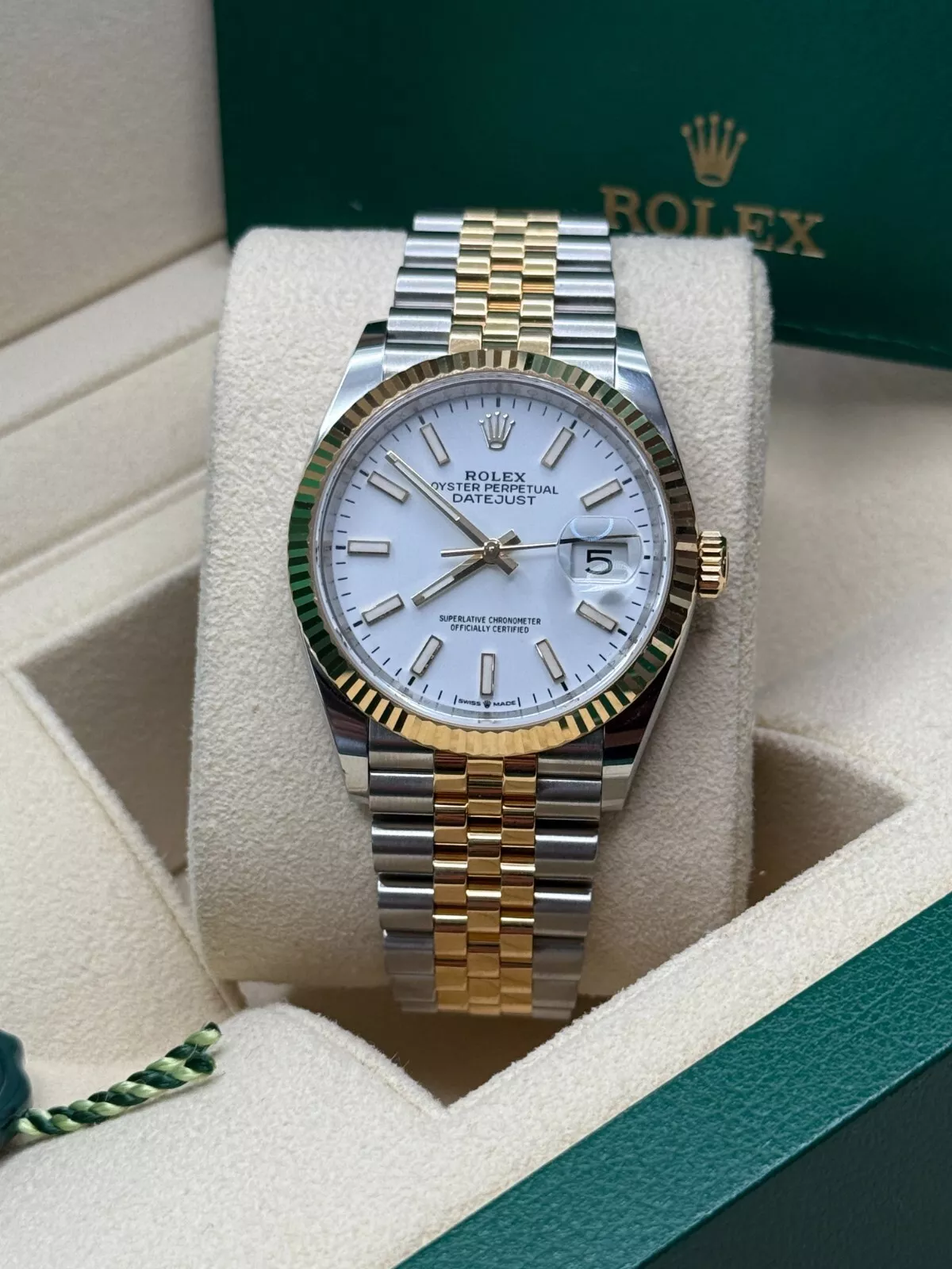 [Super Clone]RLX  Datejust 36mm 126233-0019 White Index Dial Two-Tone Jubilee Bracelet Watch