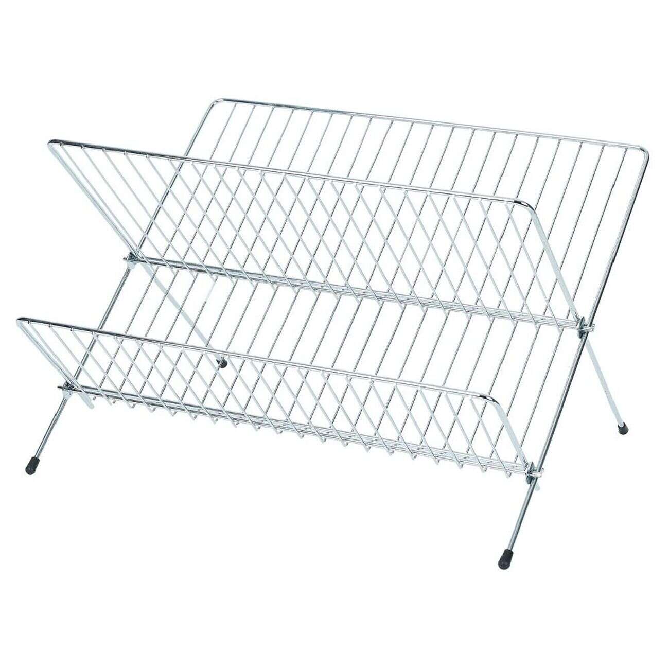 Égouttoir pliable en métal gris 36x31xH22cm