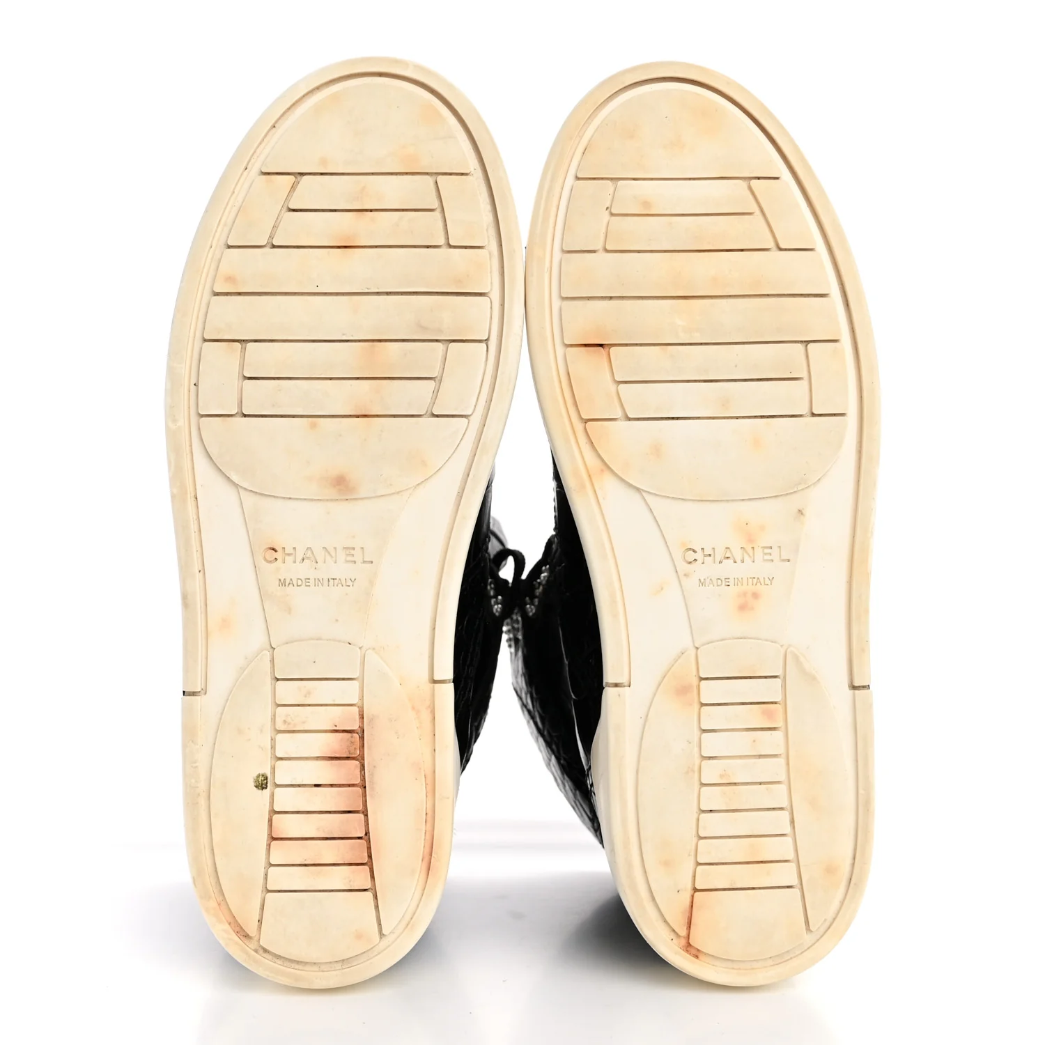 Calfskin Crocodile Embossed Cocodile High Top Sneakers 36.5 Black