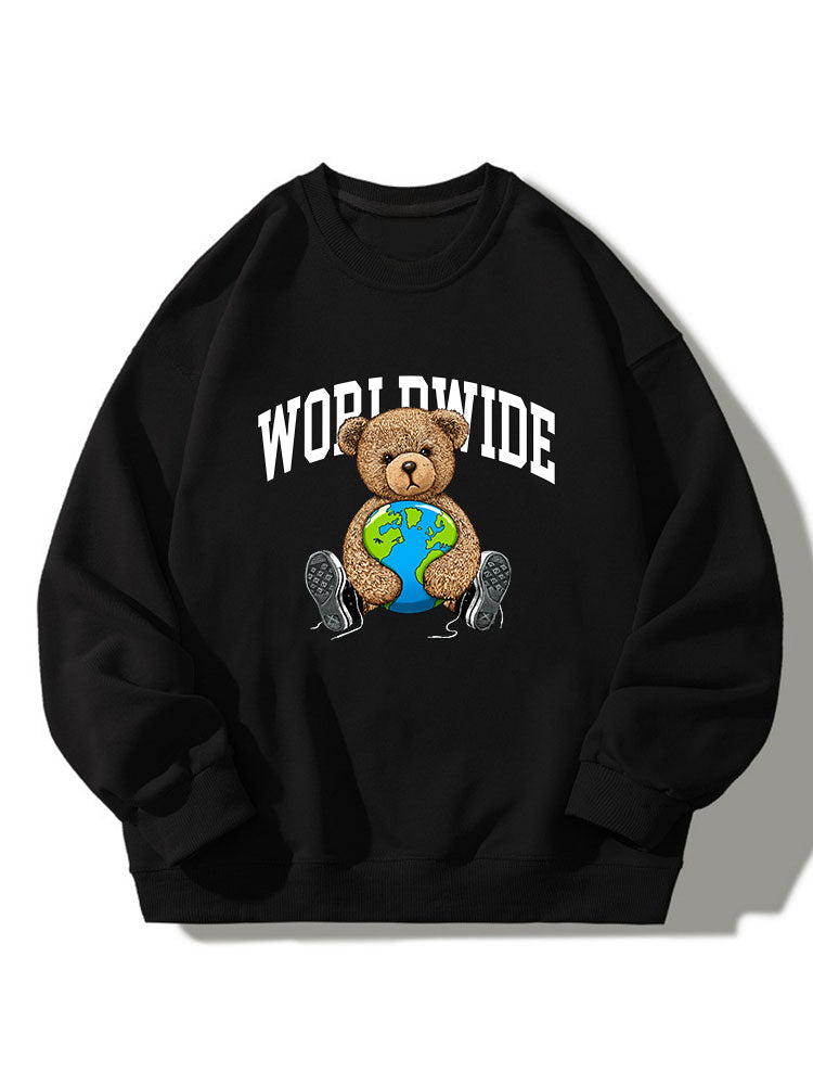 Sweat-shirt décontracté à col rond Worldwide Bear