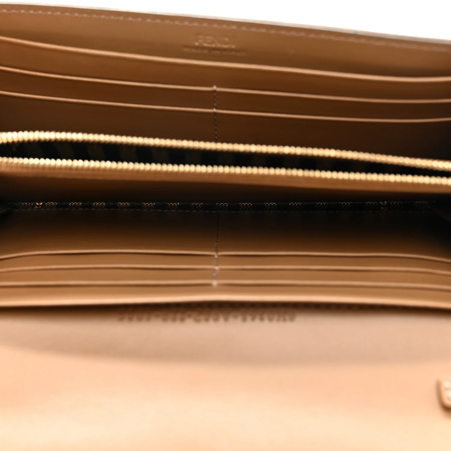 Fabric Jacquard FF 1974 Continental Wallet On Chain Tobacco Moro