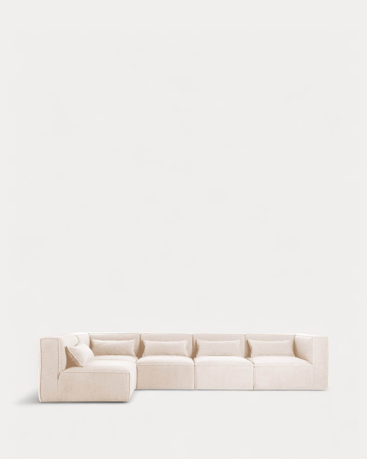 Kilhe Bouclé - Sofá Modular de 5 piezas con 2 Sillones Esquineros de Tela Boucle Kilhe