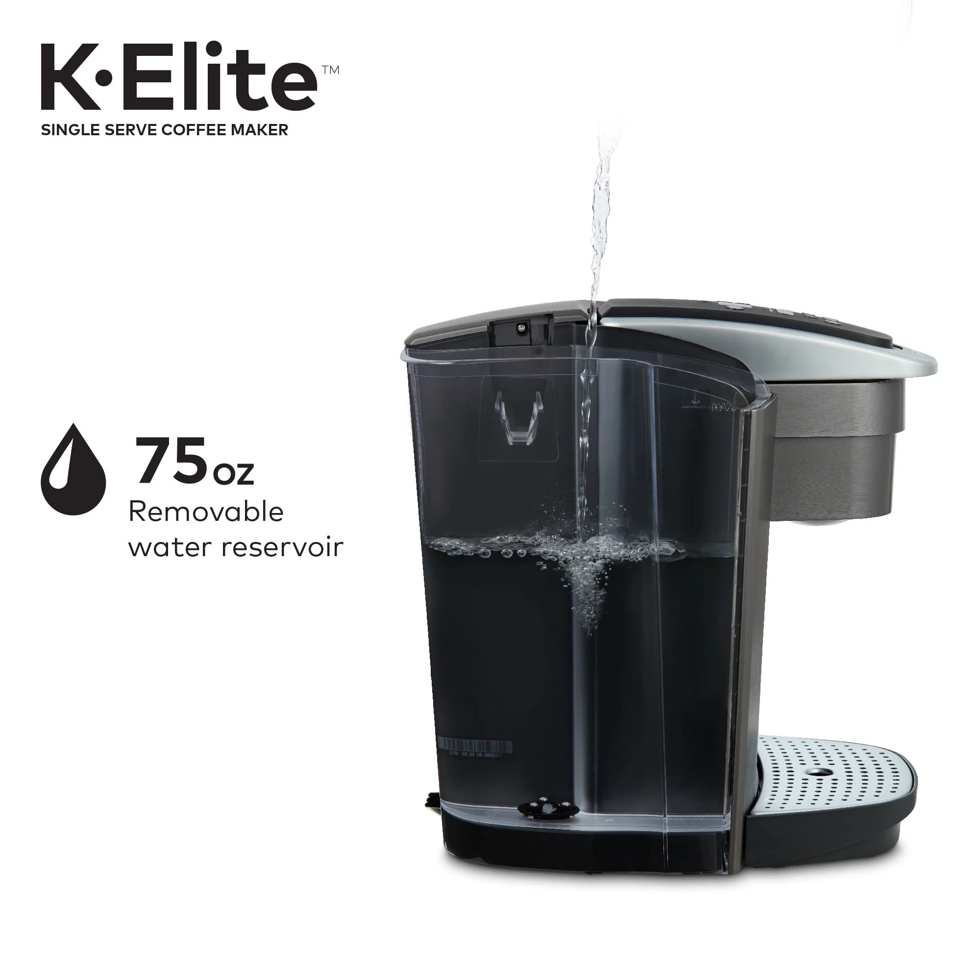 Keurig K - Elite Single - Serve K - Cup Pod Coffee Maker, Brushed Slate