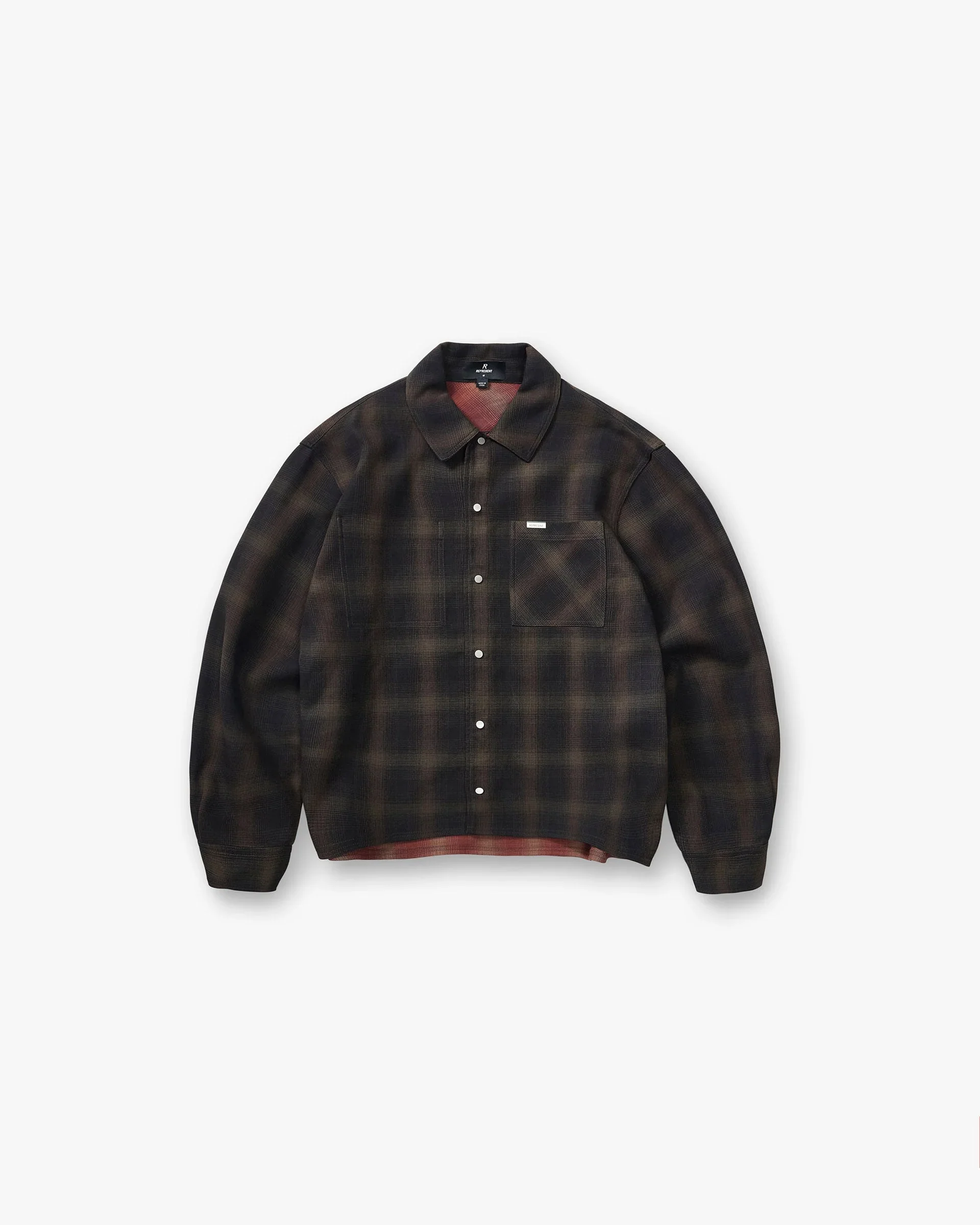 Bonded Reversible Check Shirt - Nero