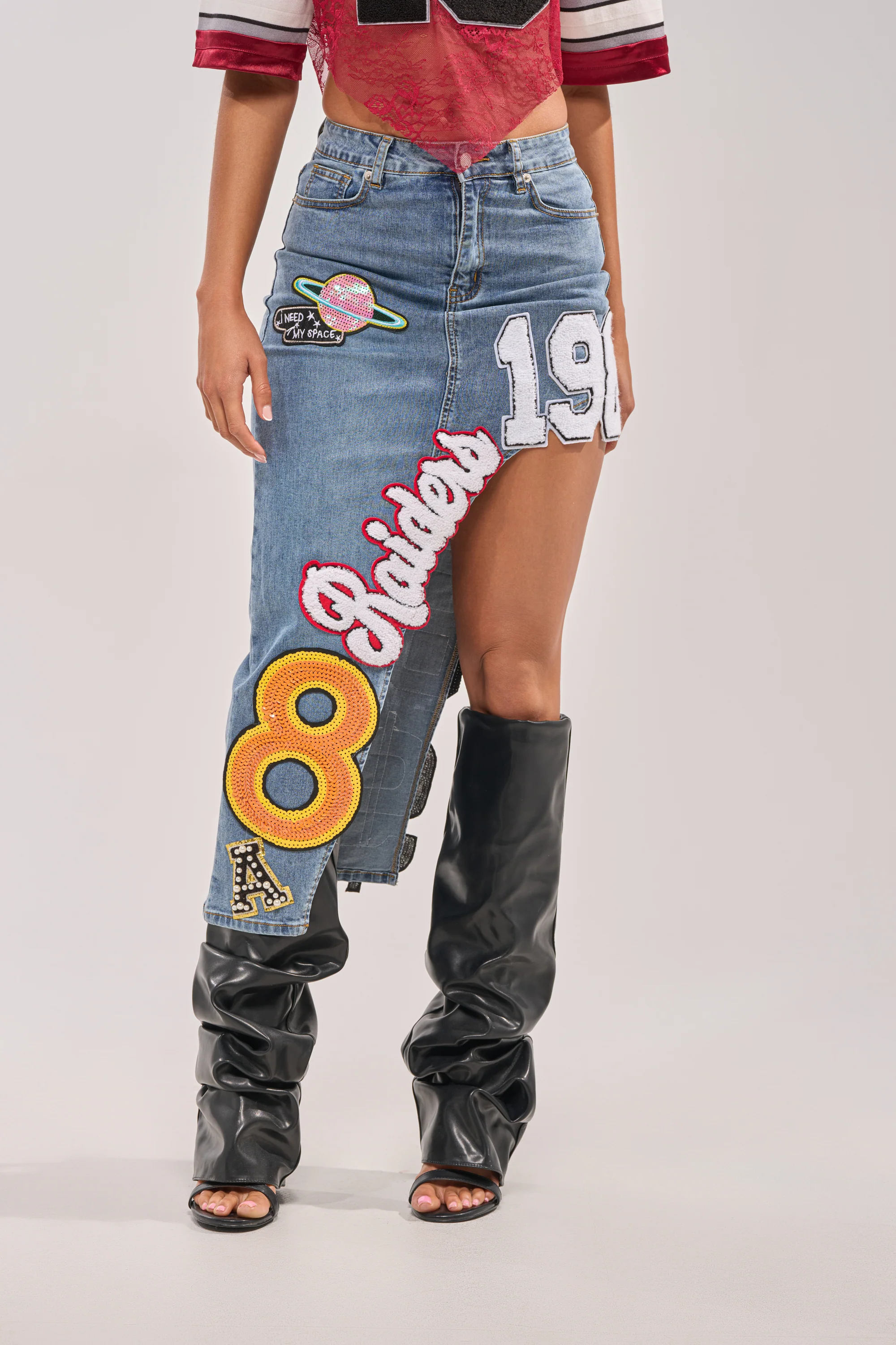 RAIDERS DENIM MAXI SKIRT - Akira Store