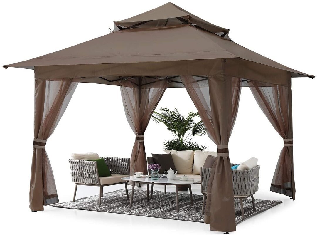Gazebo pliant extérieur 13x13 avec moustiquaire