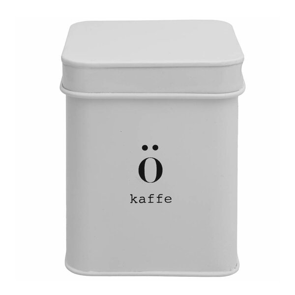 Emalje kaffeboks 11,5x11,5x14 cm hvit