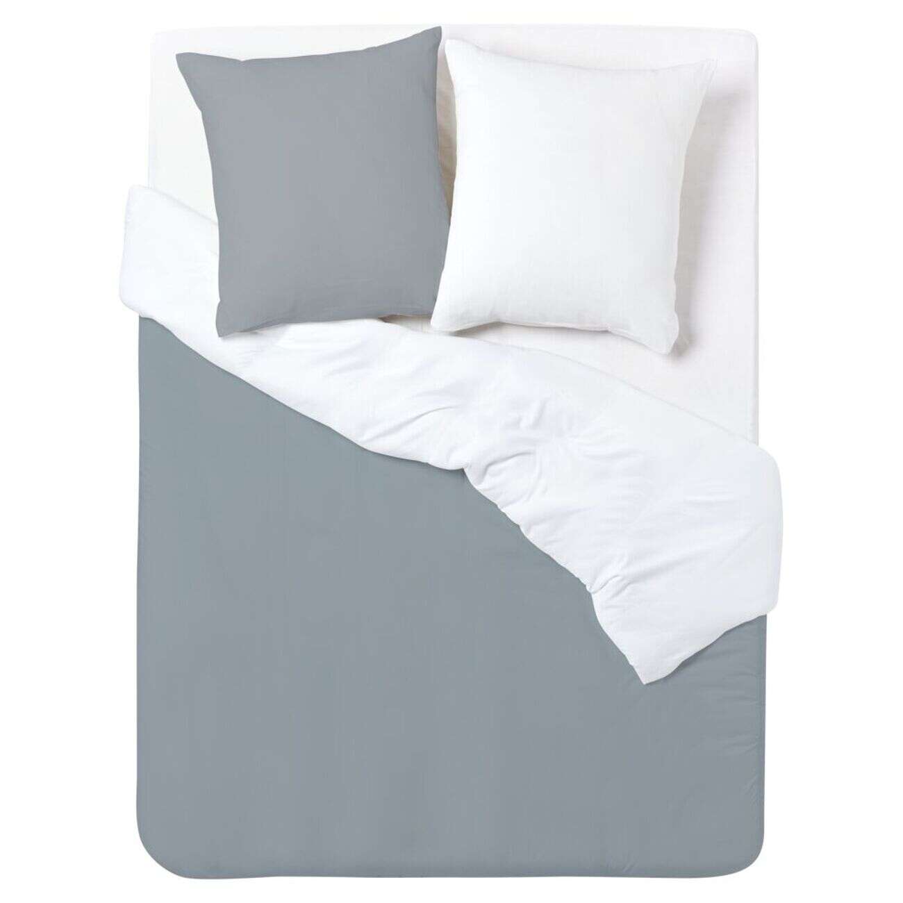 Parure de lit 2 personnes 220x240cm uni à glissière 3 pièces (2 modèles)