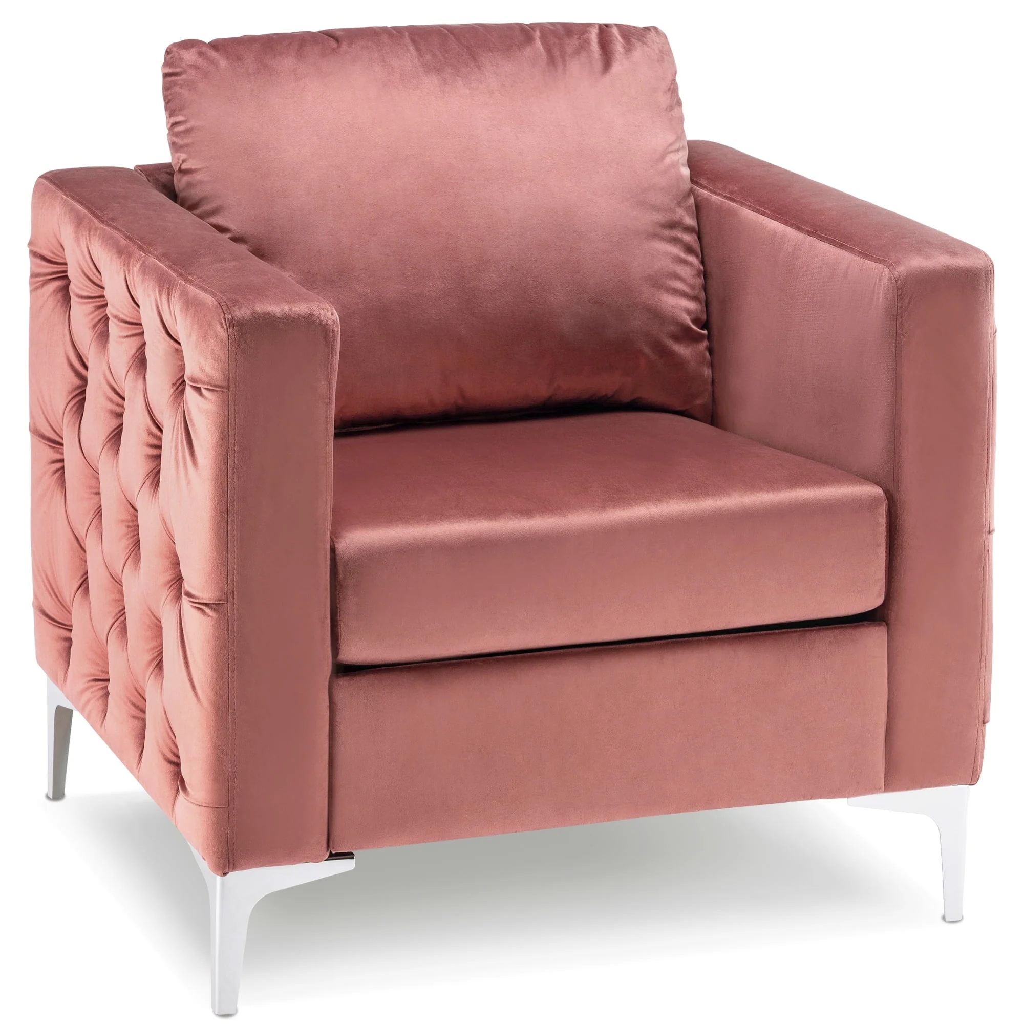 Velvet Accent Club Chair, Single Sofa Chair, Armchair 4066 (Grey)(Blue) Image 7