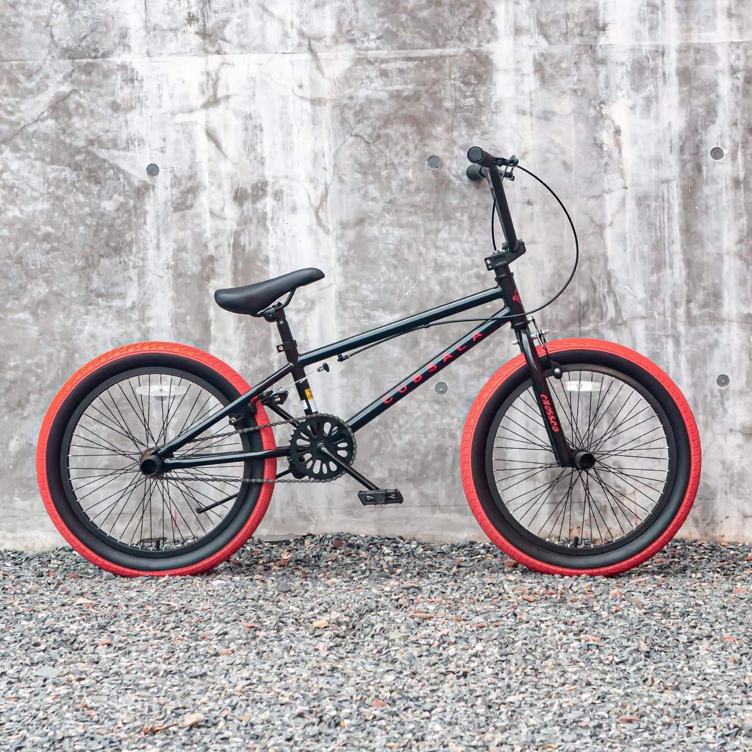 20 in Kids BMX Bike Freestylefor Age 6-14 Years Old Boys Girls with 4 Pegs,Black with Red Tires(Black with Red Tires(With Pegs)/20") - Image 10