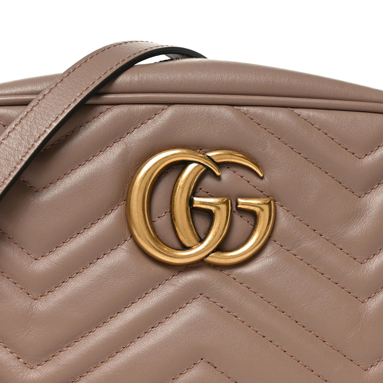 Calfskin Matelasse Small GG Marmont Chain Shoulder Bag Porcelain Rose