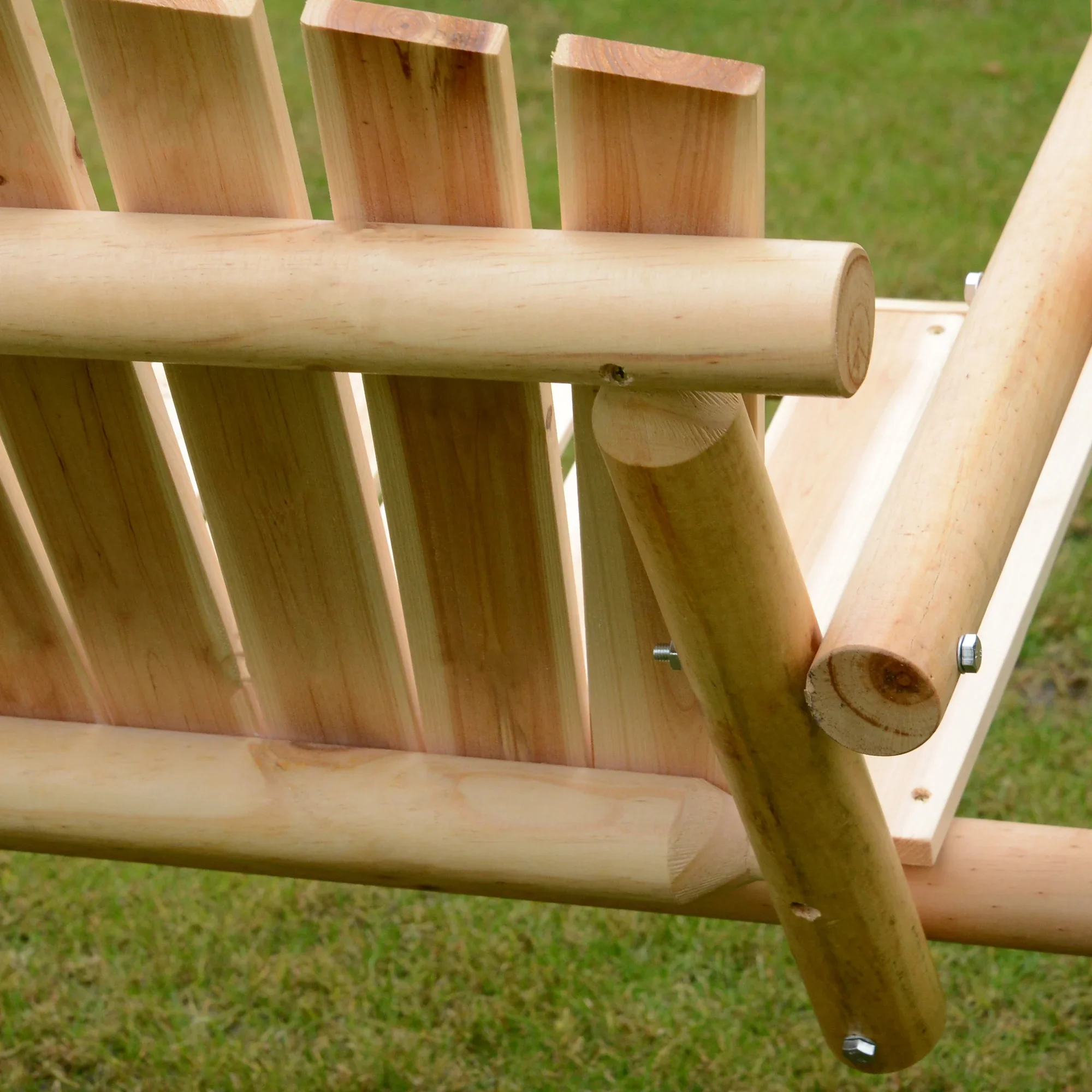 Outsunny Wooden Swing Bench, Garden Swing Chair, Brown