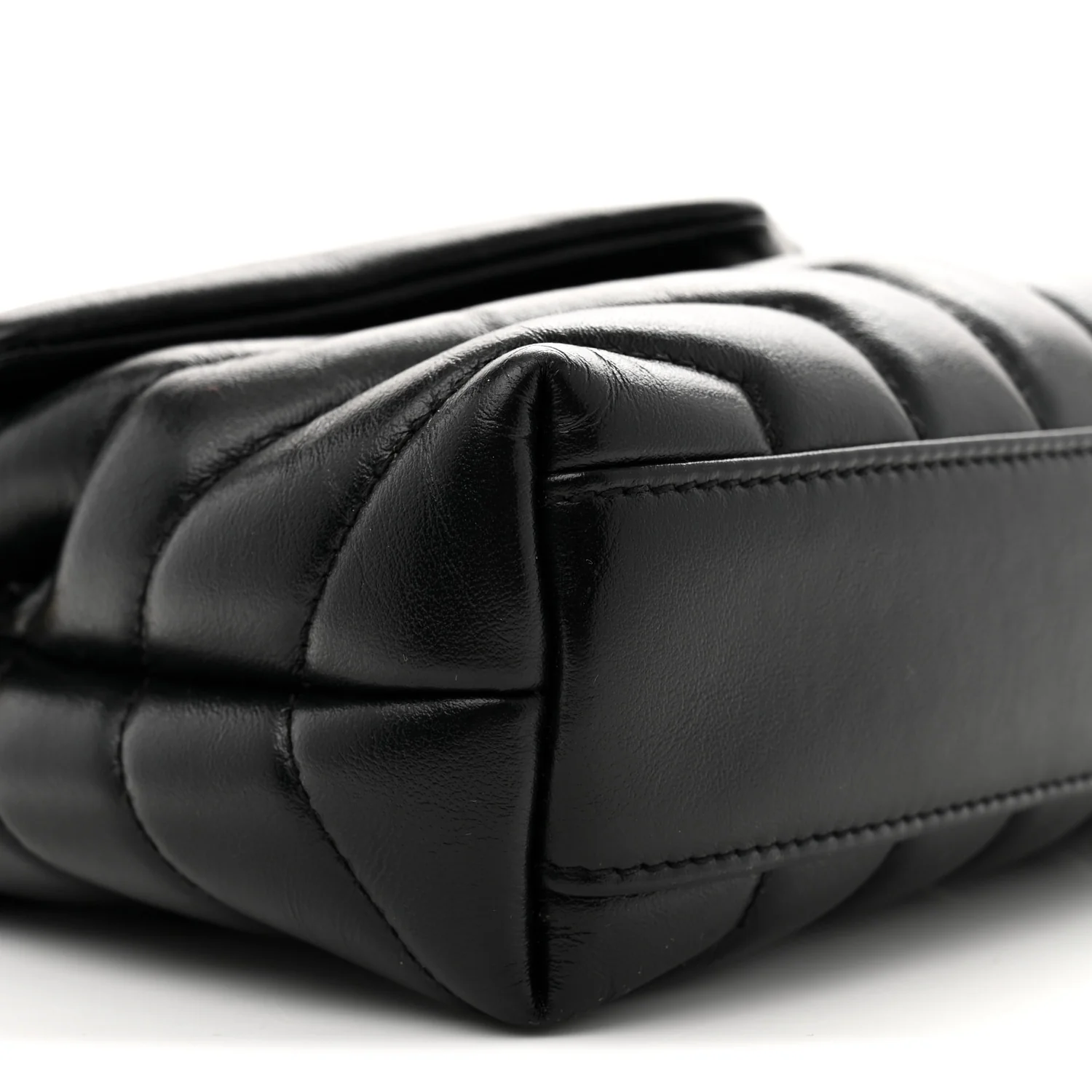 Calfskin Y Quilted Monogram Toy Loulou Crossbody Bag Black