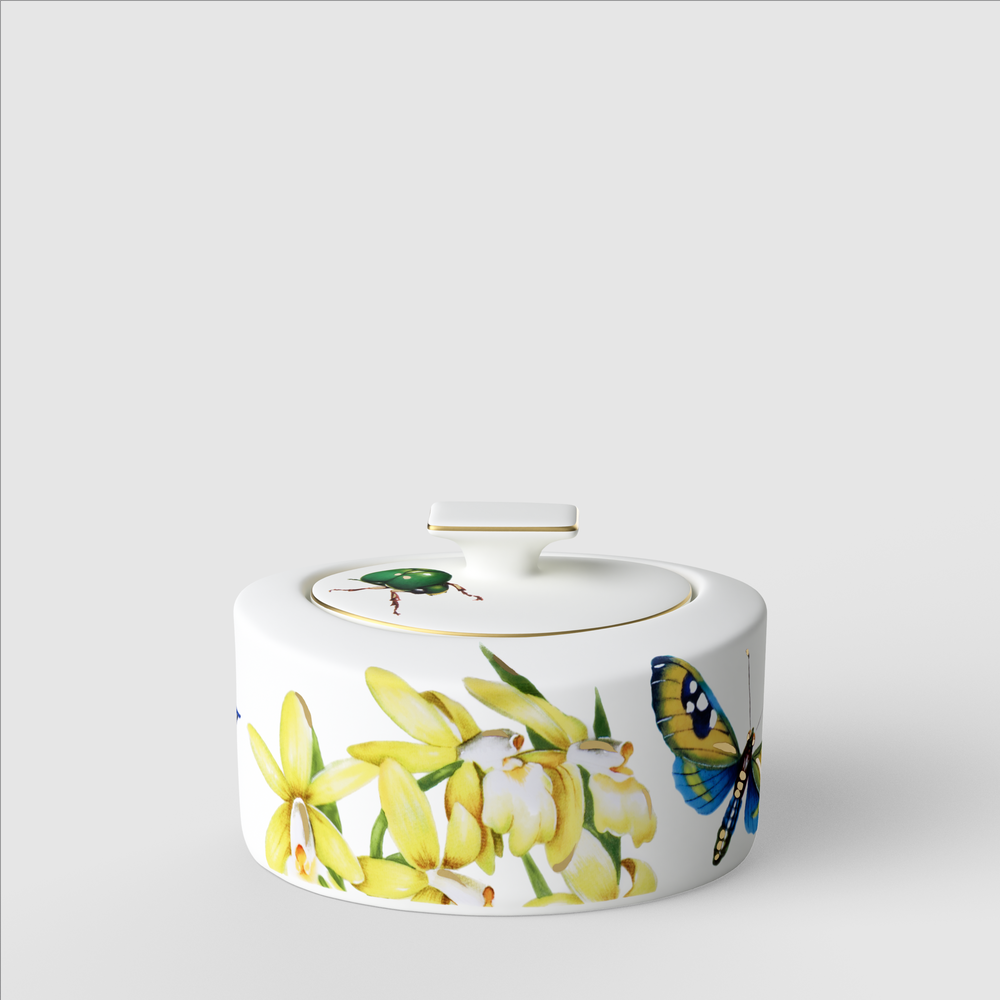Amazonia Sugar bowl - Multi-colored, 9.9 oz, Premium Bone Porcelain
