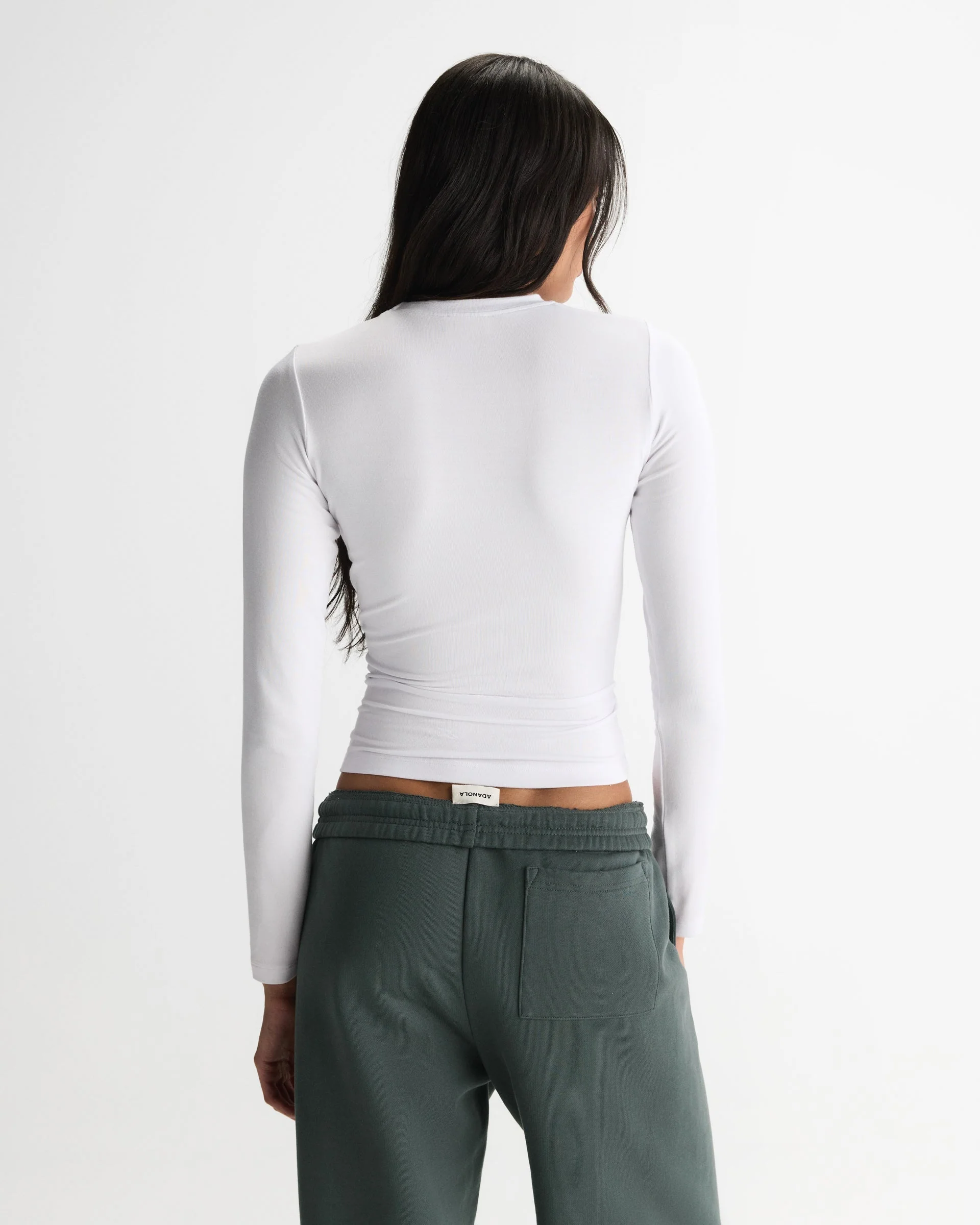 Soft Modal Long Sleeve Top - White