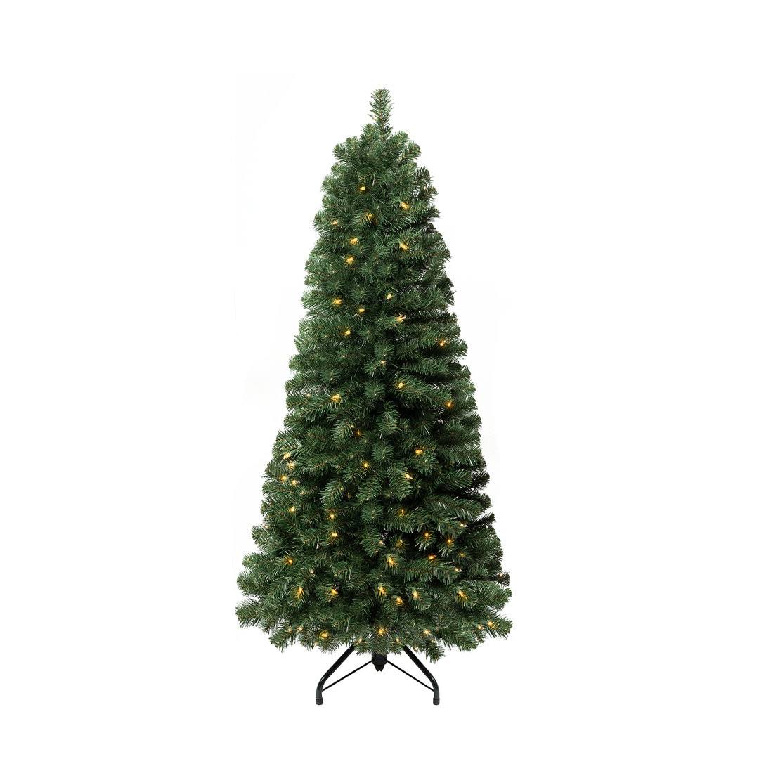 Naomi Home Slim Pre-Lit Artificial Christmas Tree Size 4.5 ft