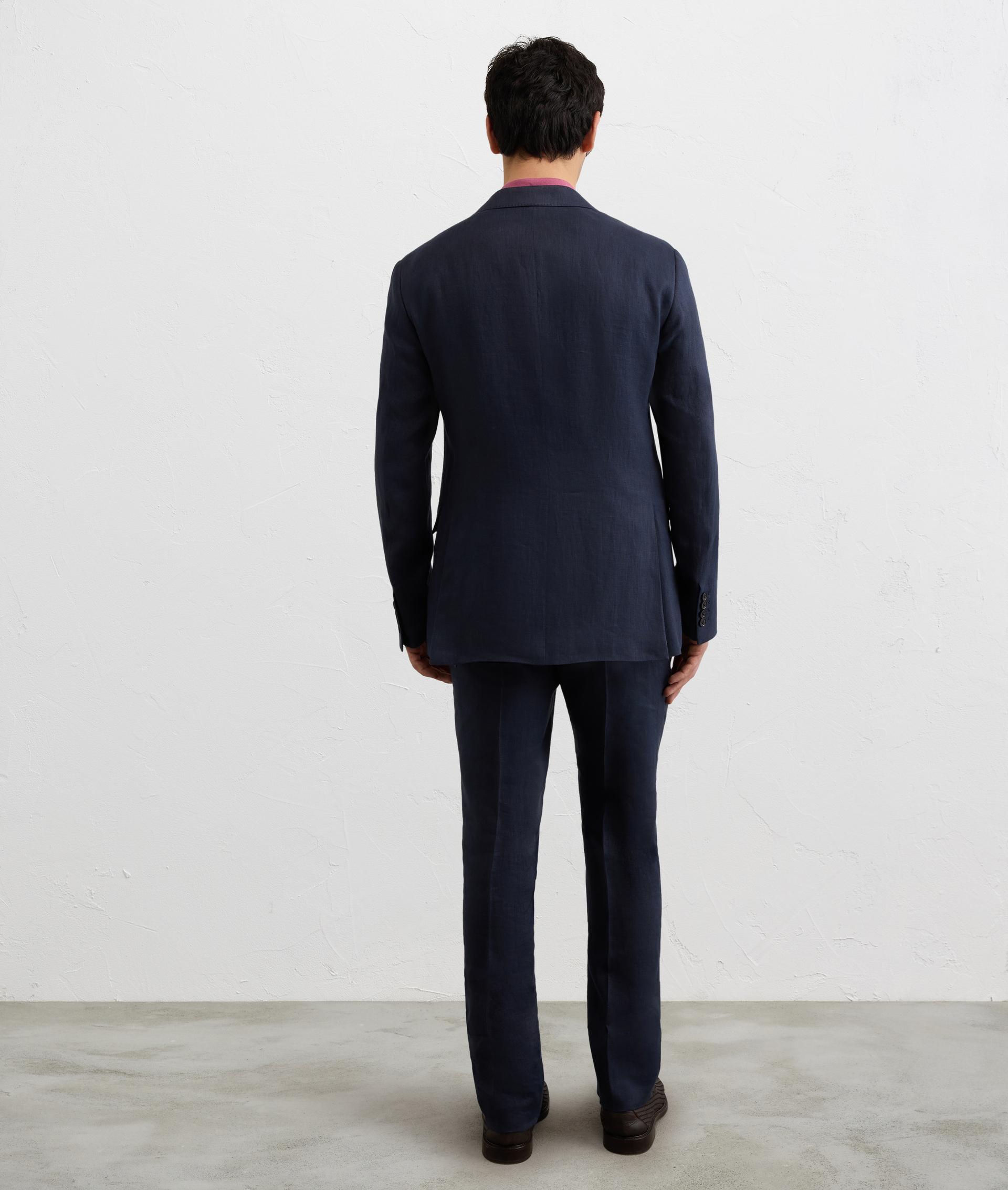 NAVY BLUE LINEN VICENZA LINE DRESS