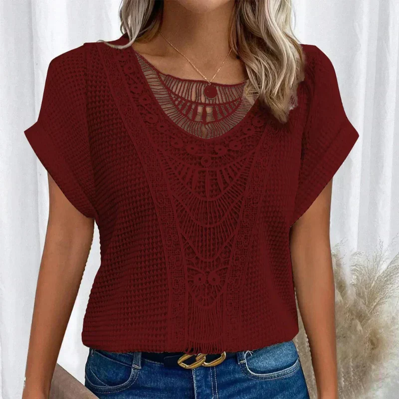 Karin - Blouse Élégante en Dentelle
