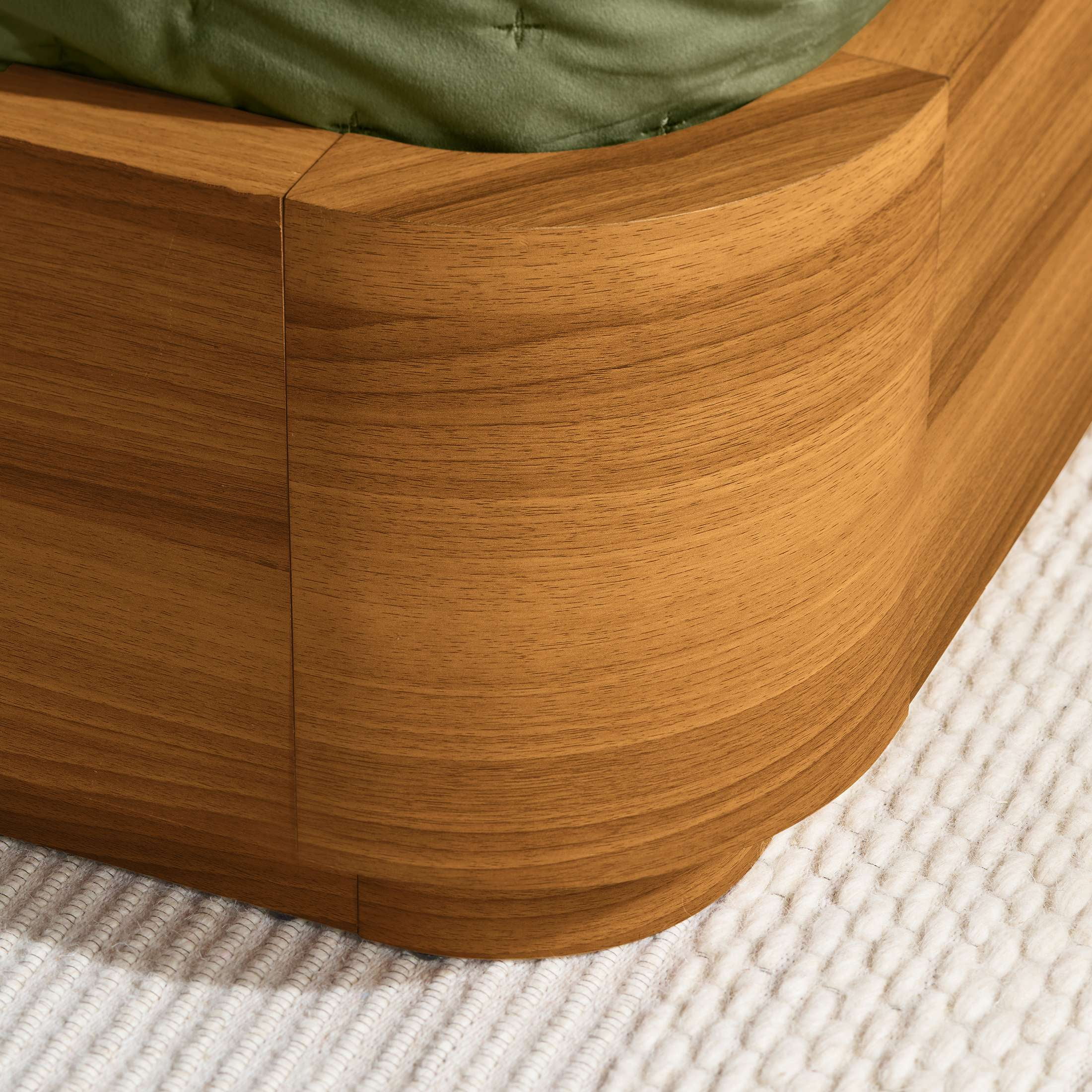 Juliet Curved Wood Platform Bed, Queen, Honey Brown - Image 7