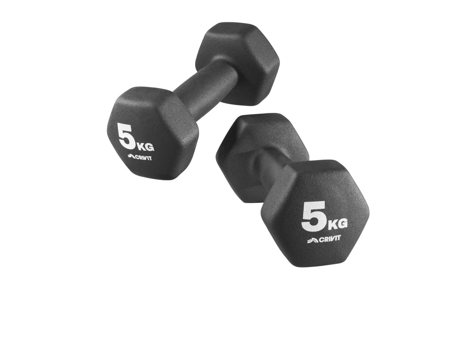 CRIVIT Set dhaltres courts, 2x 5 kg