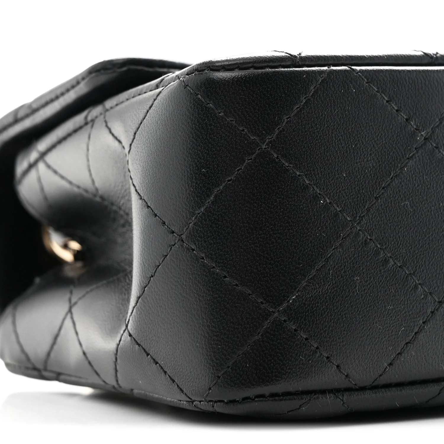 Lambskin Quilted Mini Rectangular Flap Black
