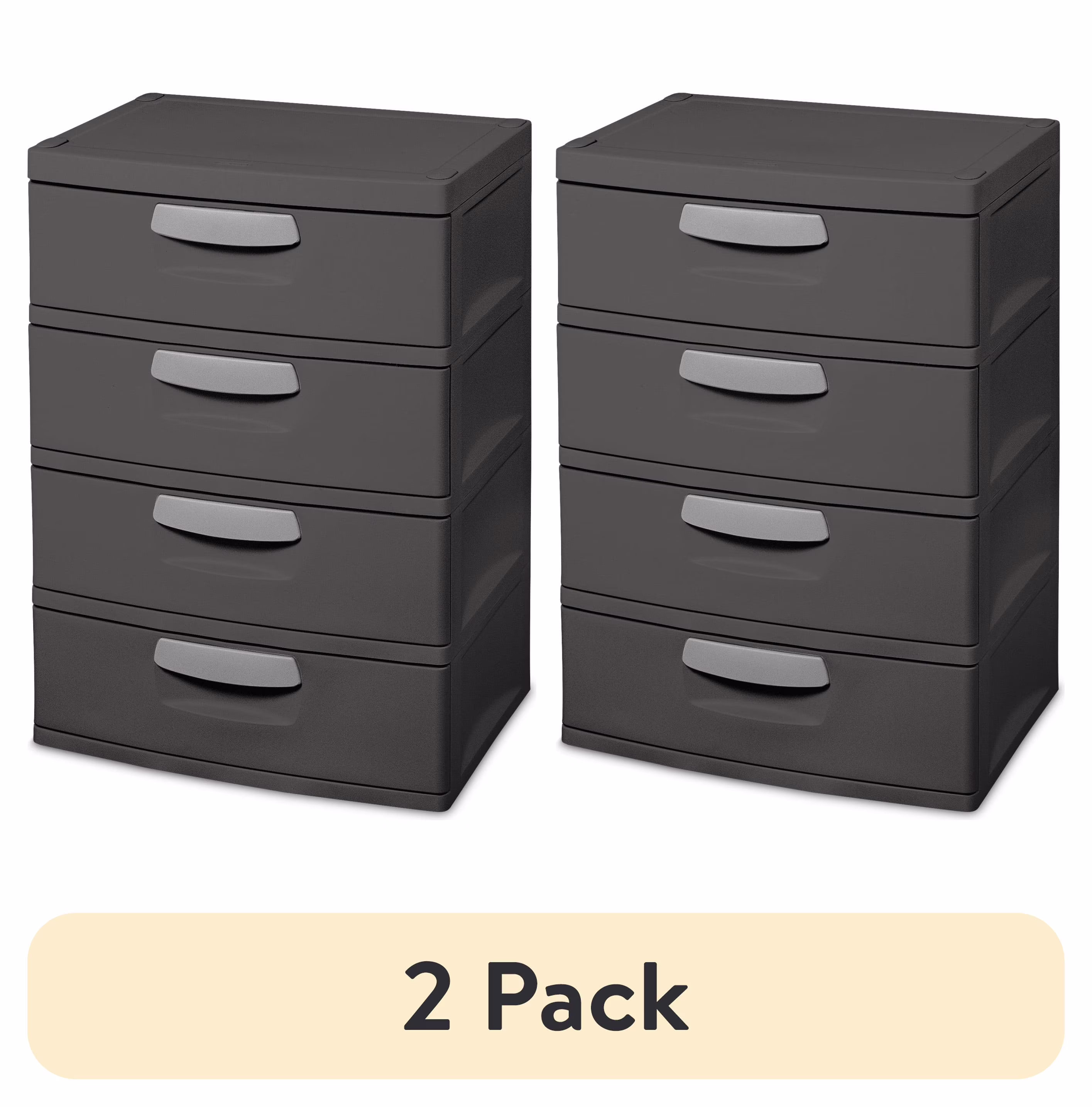 4 Drawer Unit, Durable Plastic Storage Solution for Garages and Basements, Dark Gray(Dark Gray/Single) - Image 4