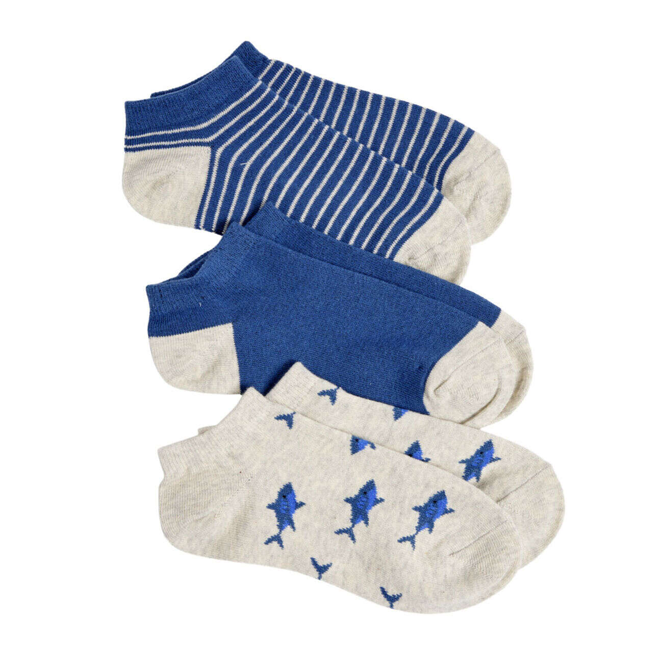 Chaussettes enfant garçon tige courte polycoton 3 paires 31/35
