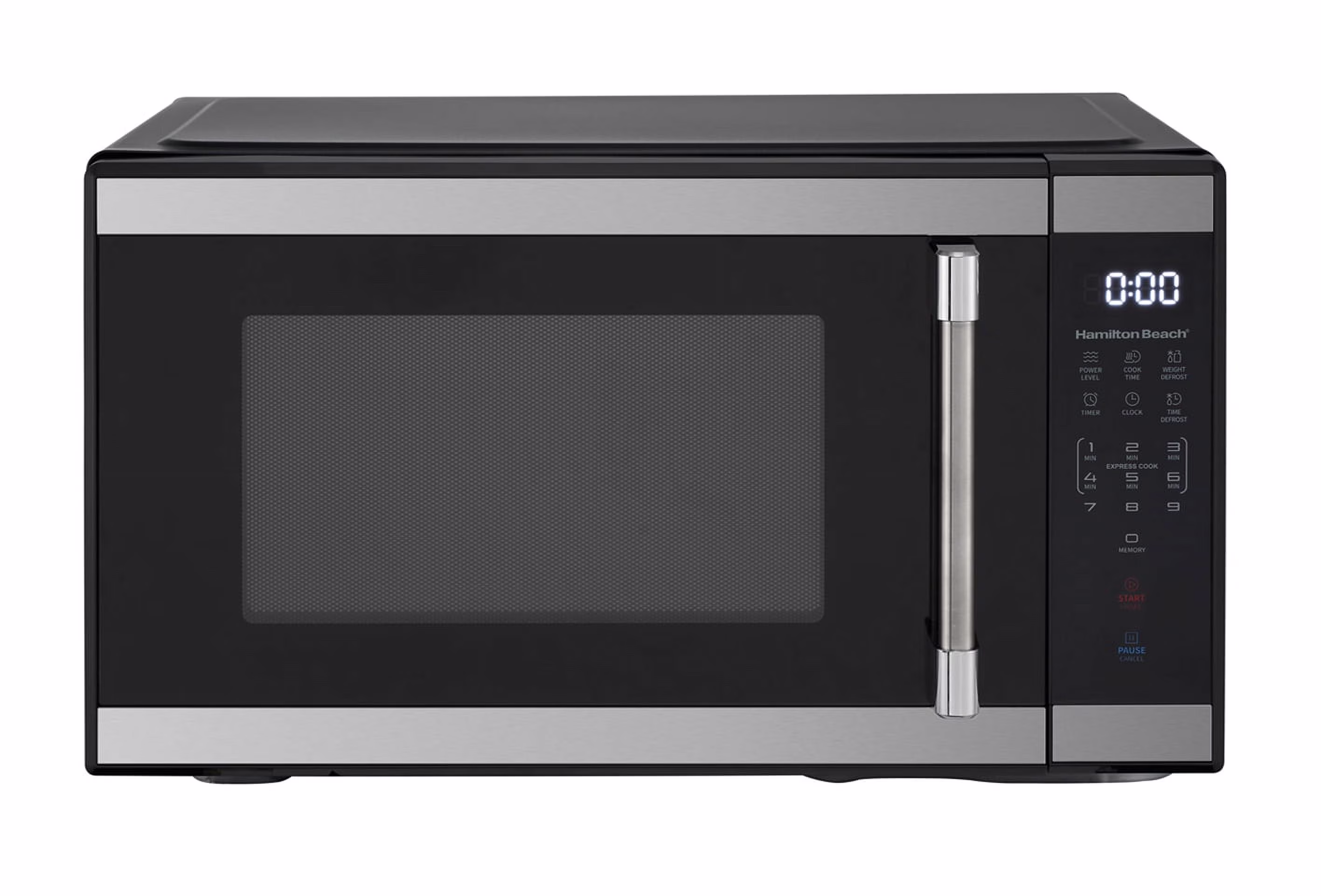 Hamilton Beach 1.1 Cu. Ft. Microwave Oven, Countertop, Black and Stainless Steel
