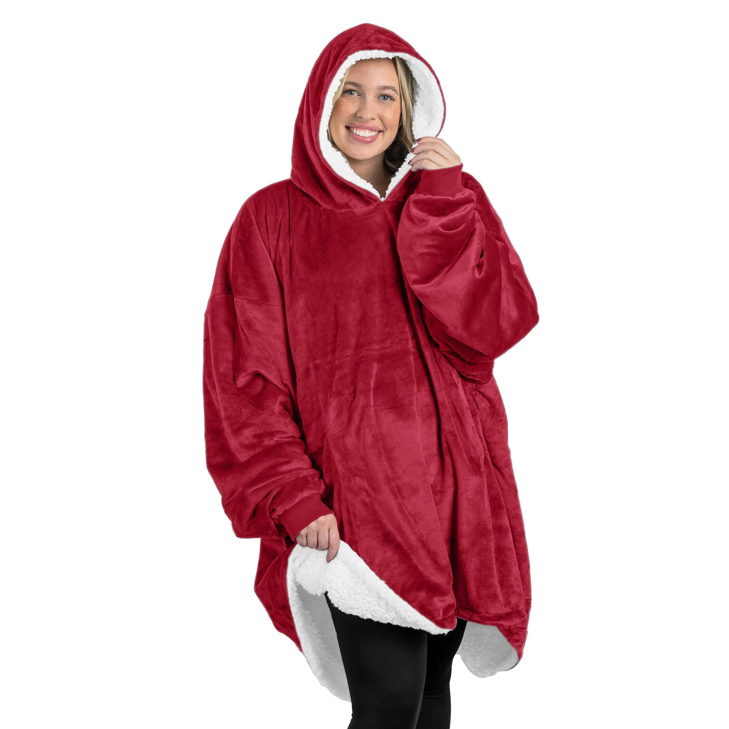 Bare Home | Sherpa Wearable Blanket Adult / Red