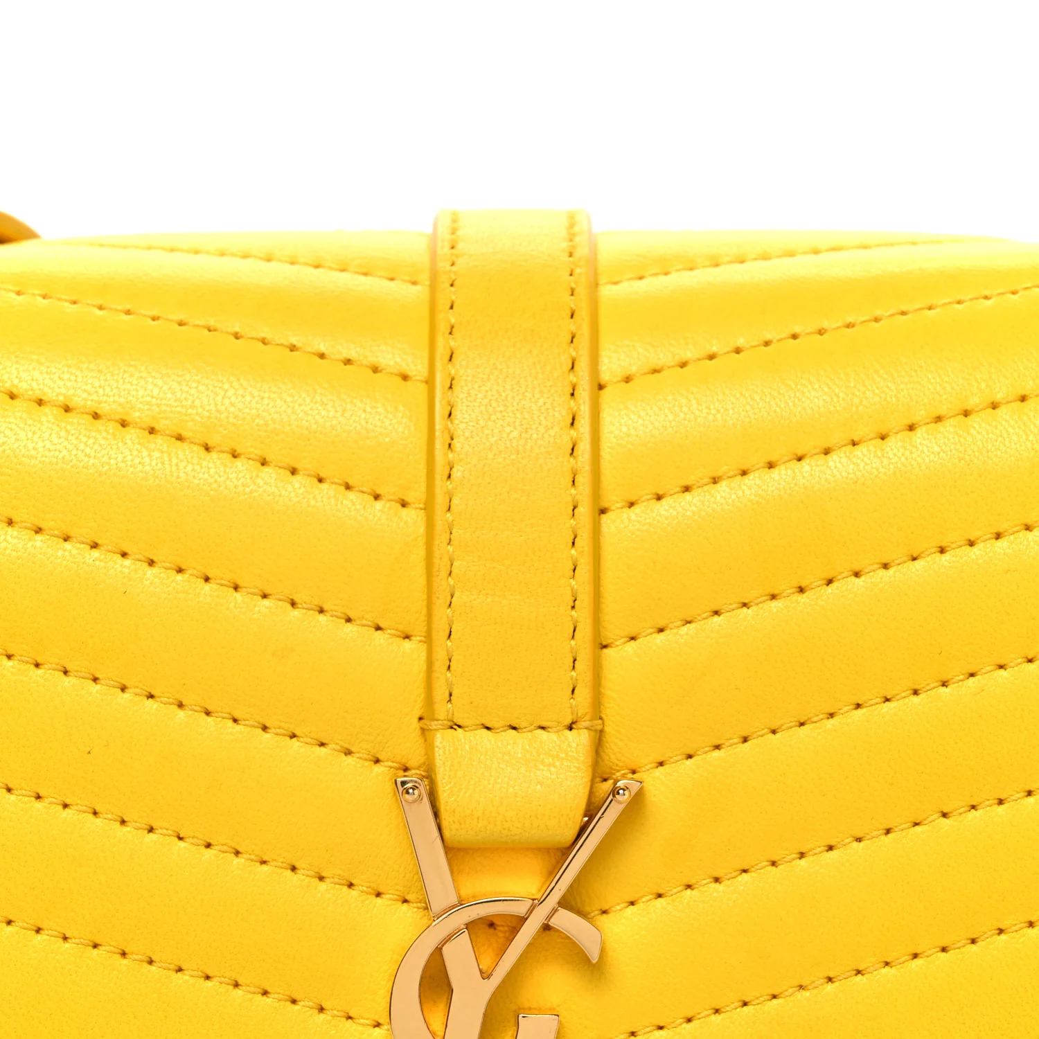 Lambskin Matelasse Chevron Monogram Small Sulpice Bag Mimosa