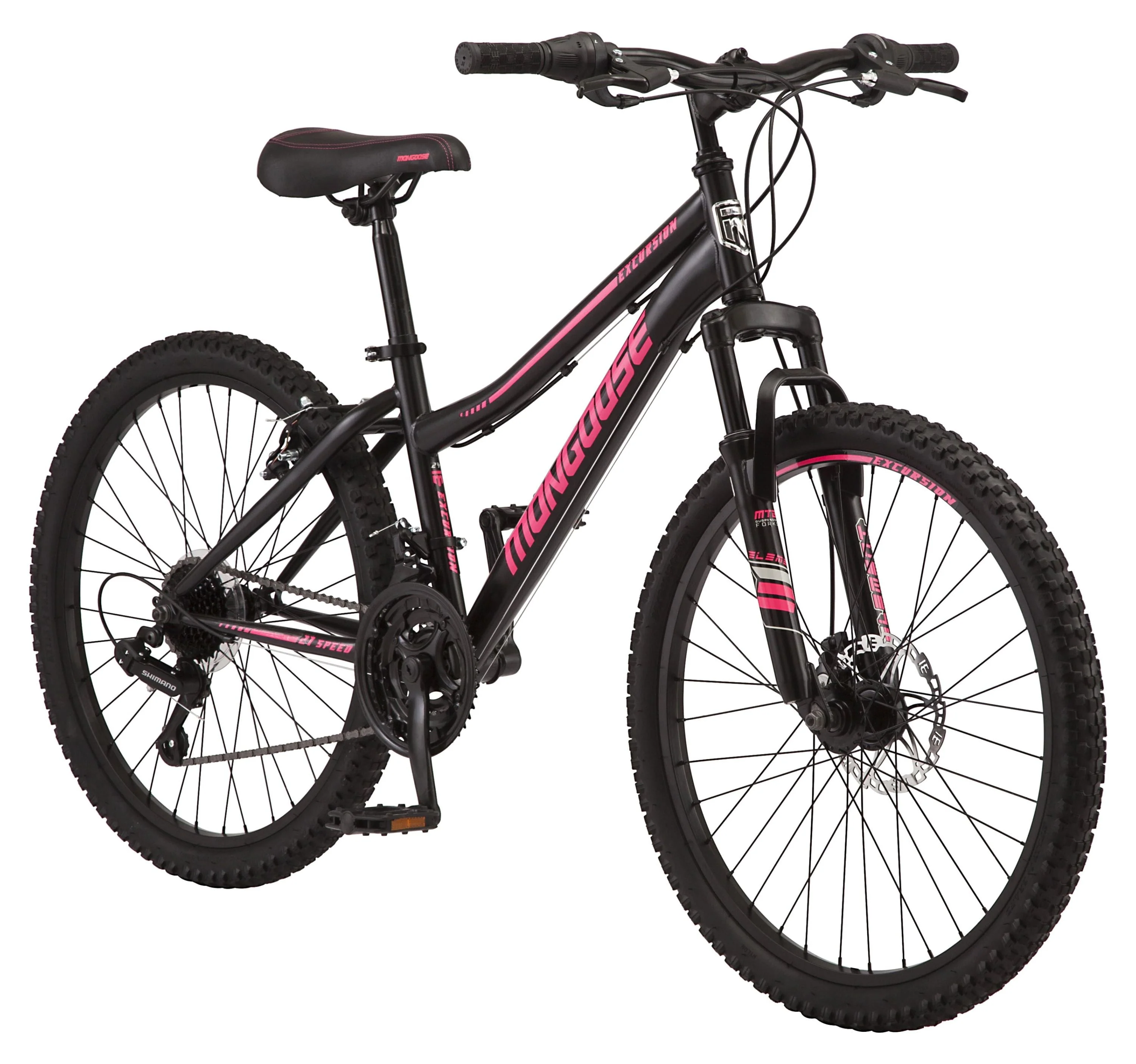 24-in. Excursion Unisex Mountain Bike, Black, 21 Speeds