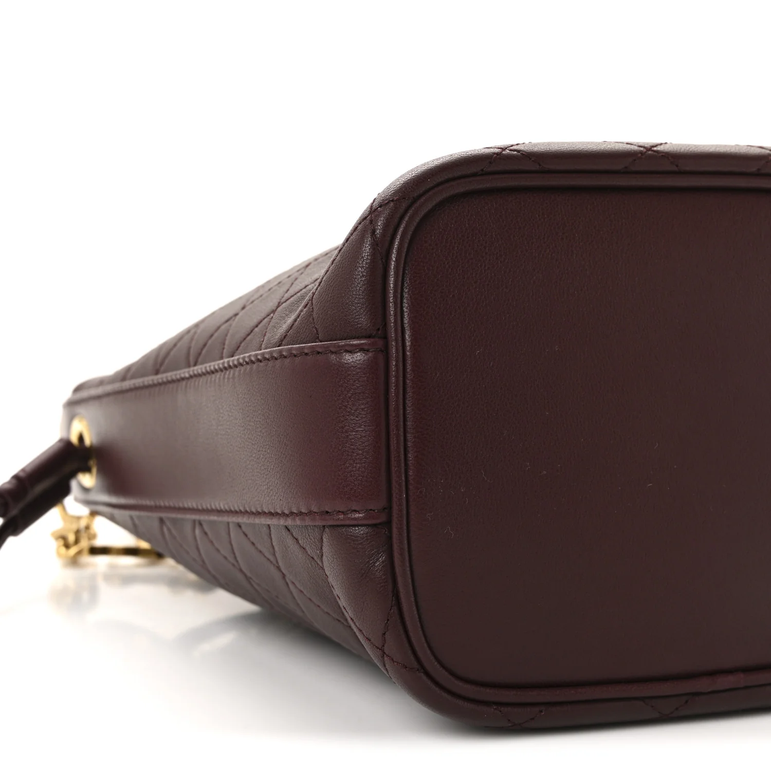 Lambskin Carre Quilted Cassandre Small Bucket Bag Hot Wine