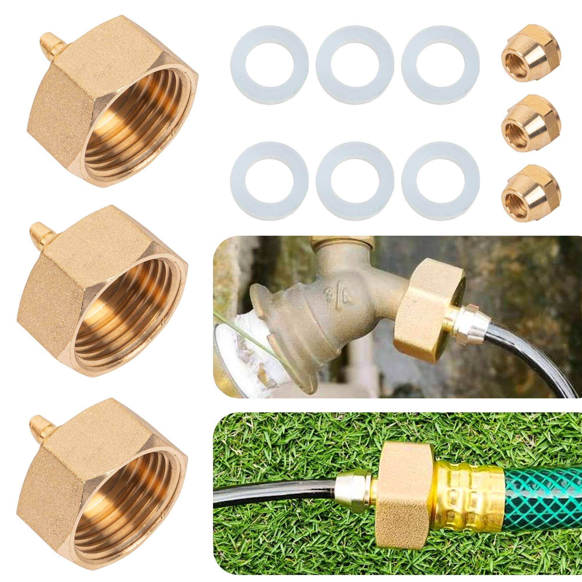 Hourleey Garden Hose Adapter, Brass Standard 3/4