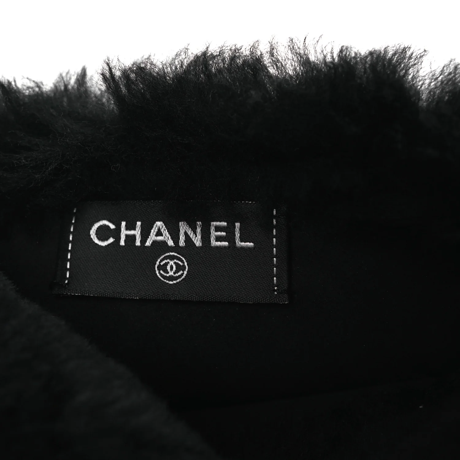 Muff Shearling Lambskin Bag Black Ecru