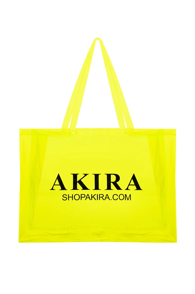 AKIRA PVC XXL SHOPPING BAG IN NEON YELLOW - Akira Store