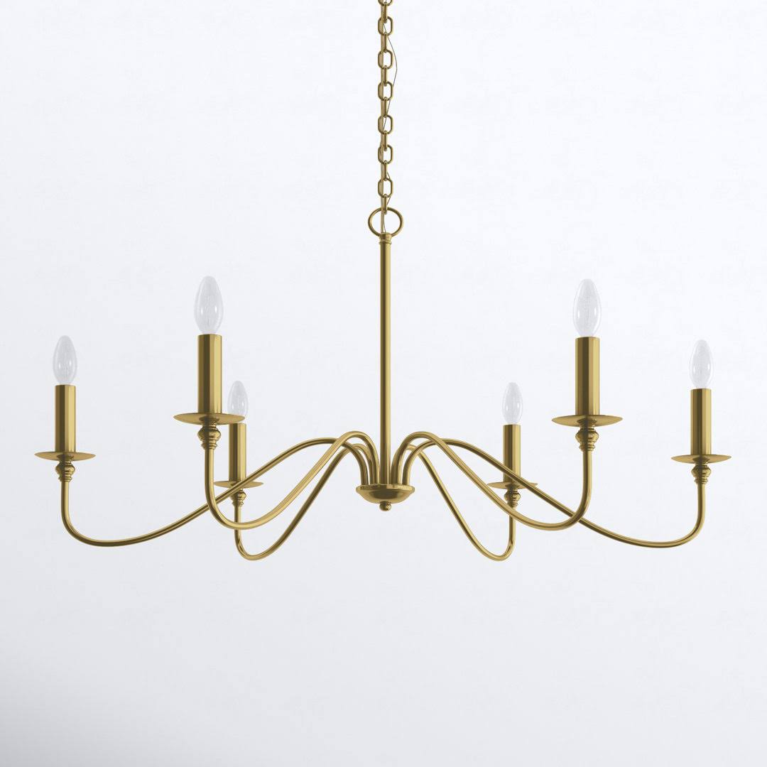 Ableton 6 - Light Candle Style Classic / Traditional Chandelier Birch Lane Finish: Brass, Size: 25
