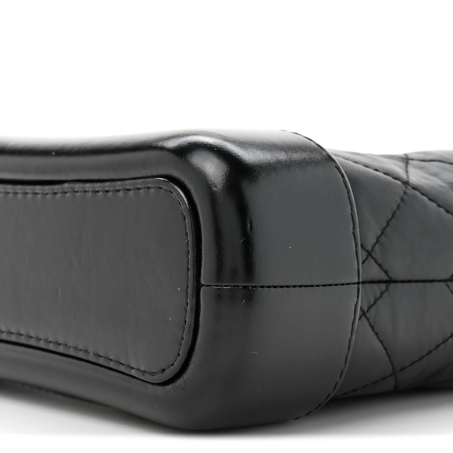 Aged Calfskin Quilted Small Gabrielle Hobo Black