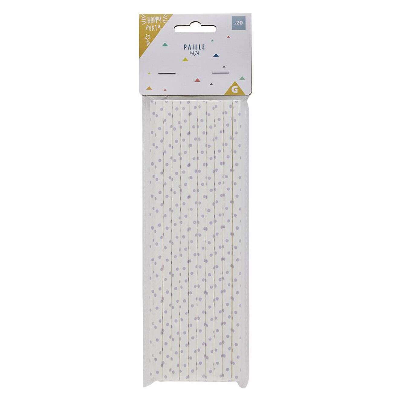 Paille en carton blanc x20
