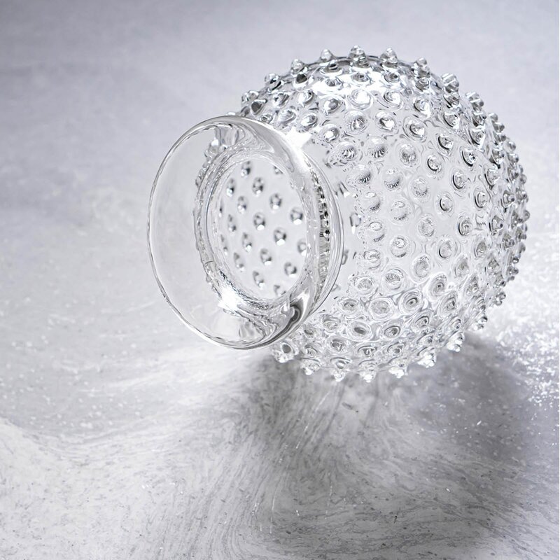 Hobnail vase med kant 18 cm crystal