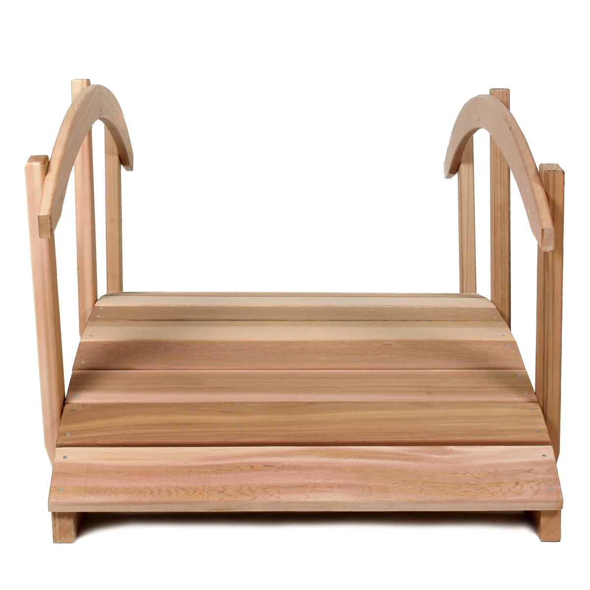 All Things Cedar FB72-R  6-Ft Cedar Wood Garden Bridge | Side Rails - 71L x 38W x 34H