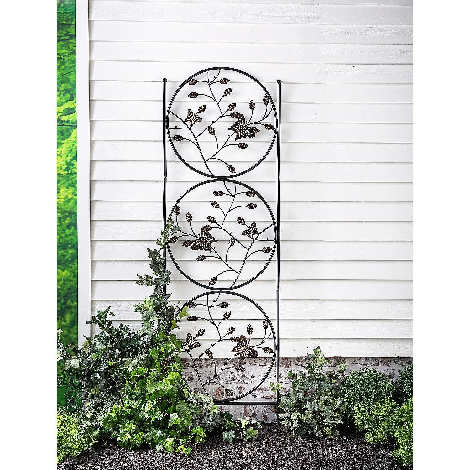 Plow & Hearth Butterfly Trio Metal Garden Trellis