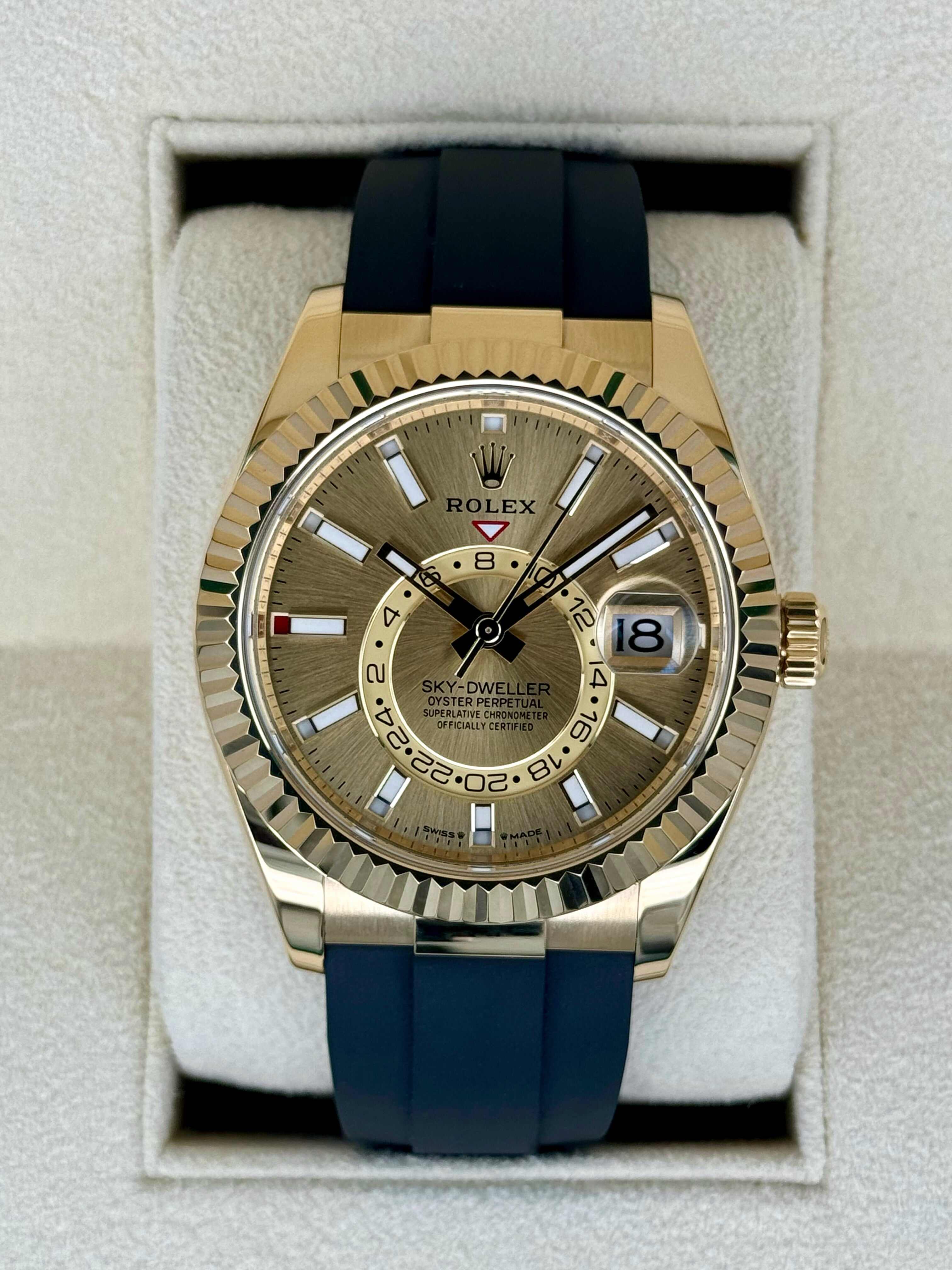 2024 ロレックス スカイドゥエラー 42mm 336238 イエローゴールド オイスターフレックス シャンパンダイヤルRolex