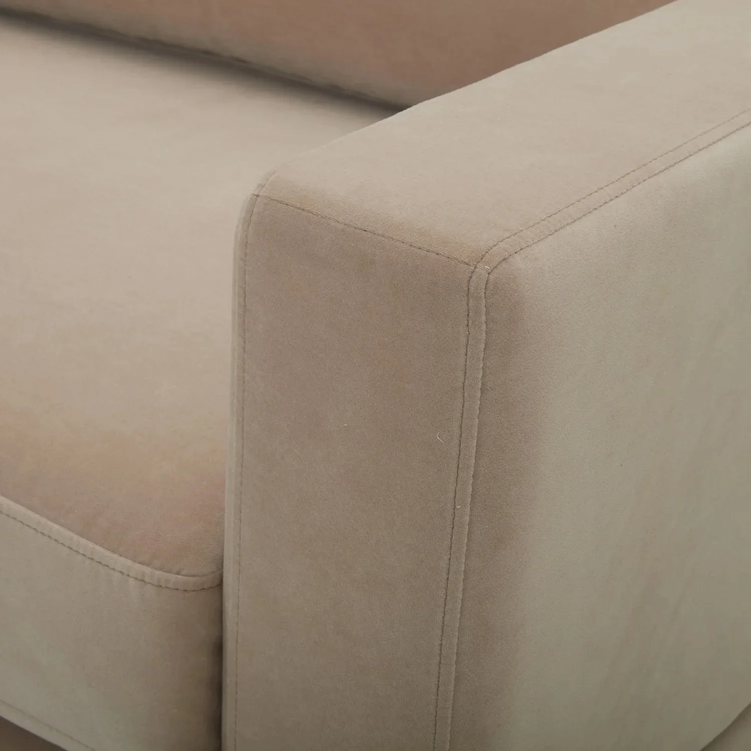 Better Homes & Gardens Springwood Wood Frame 83.46 Couch, Beige Velvet