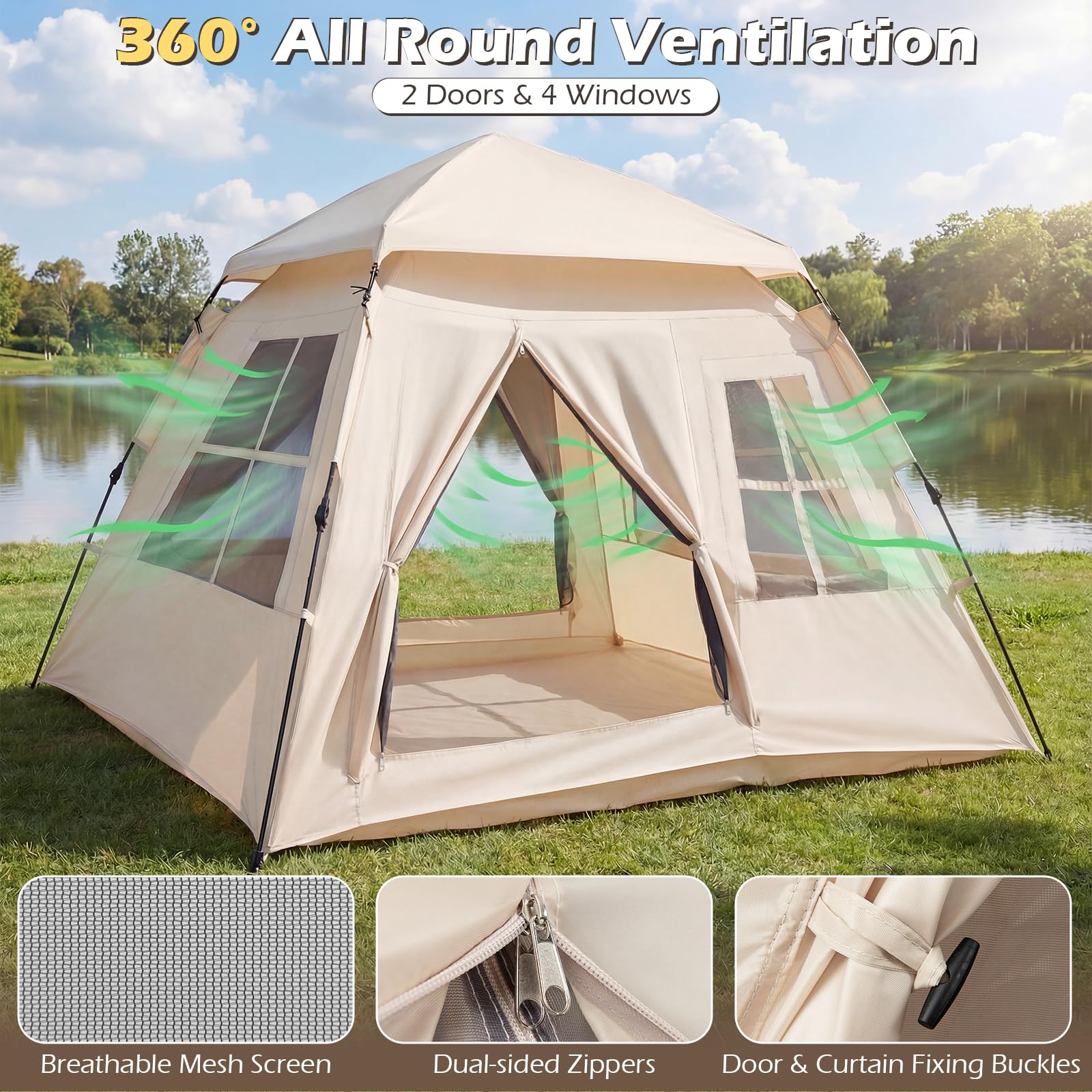 Tangkula 4 Person Camping Tent