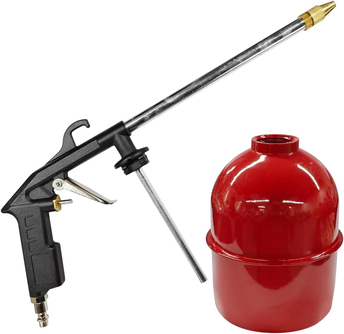 Car Air Engine Cleaning Spray Gun, High-Pressure Air Nozzle Blow Gun with 1-Liter Metal Jug, Pneumatic Dust Cleaner Sprayer Tool, Siphon Vehicle Engine Bay Wash Spray Kit (Red)