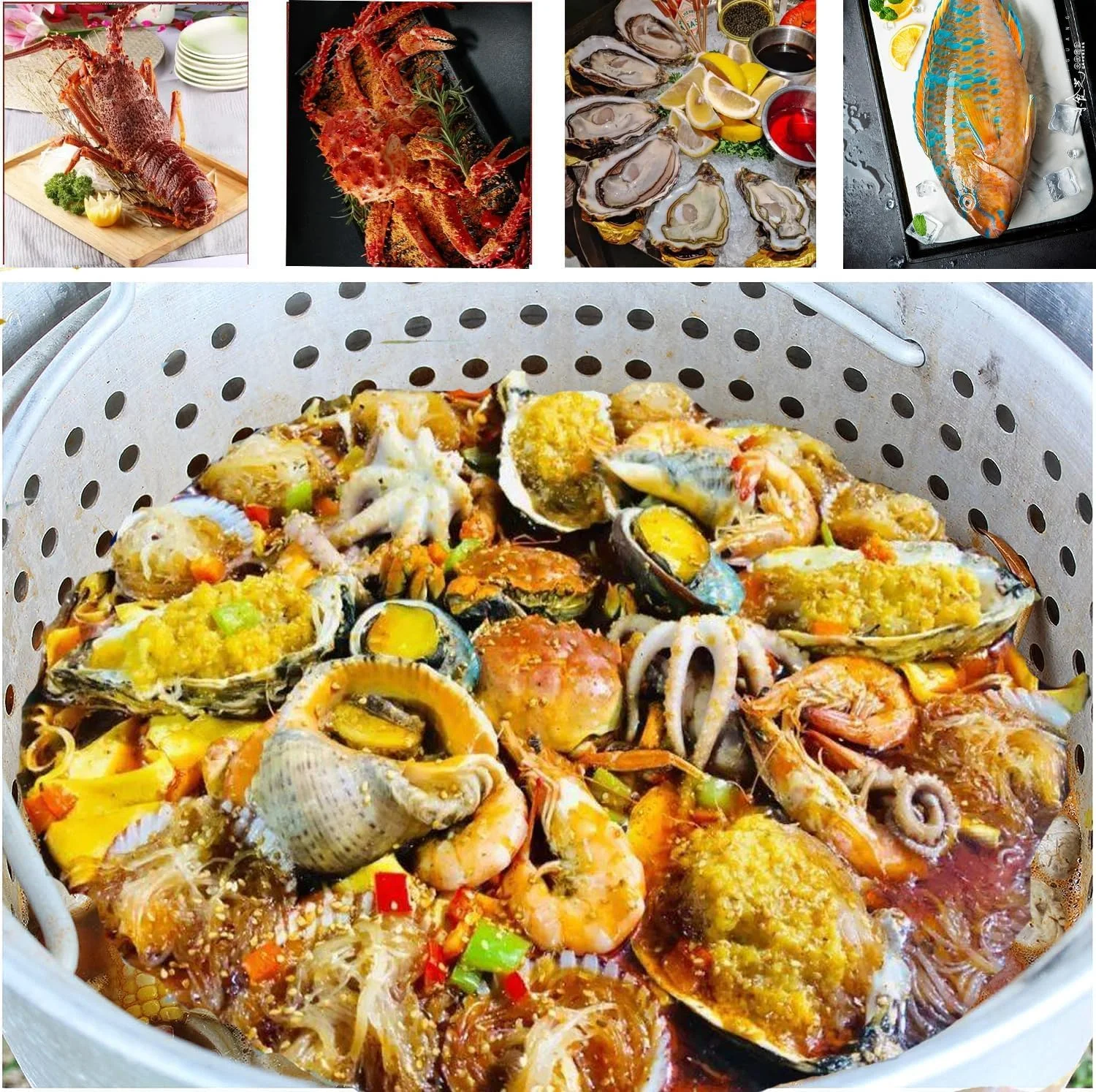 80 Qt Seafood Boil Pot,Aluminum Crawfish Boiler with Steam/Boil Basket Strainer,Outdoor Seafood Boiler with 10 PSI Regulator,Fish and Seafood Large Outdoor Cooking Equipment(80 QT/Silver) - Image 6